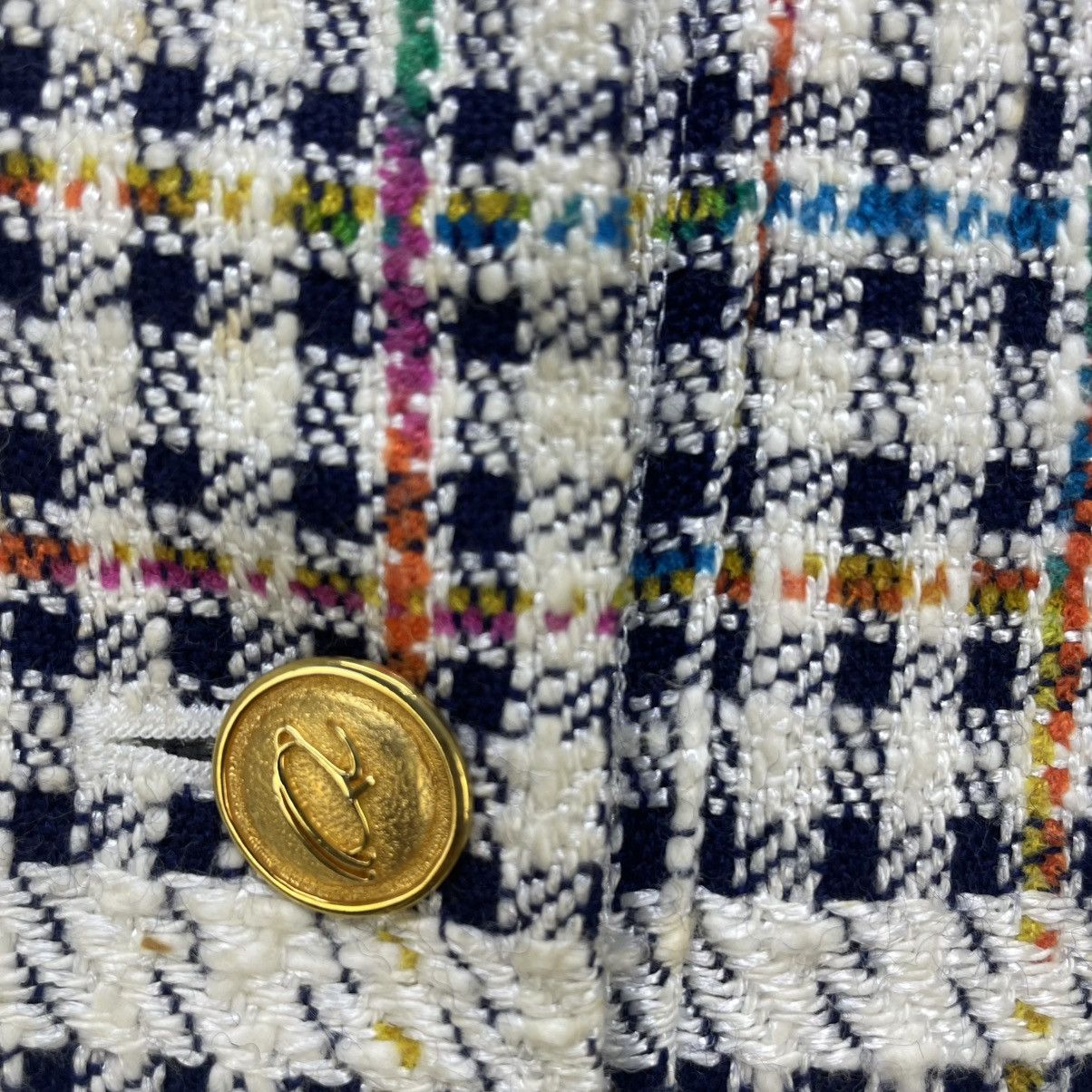 Oscar De La Renta 💥Vintage Oscar De La Renta Multicolour Checked Jacket Size M / US 6-8 / IT 42-44 - 7 Thumbnail