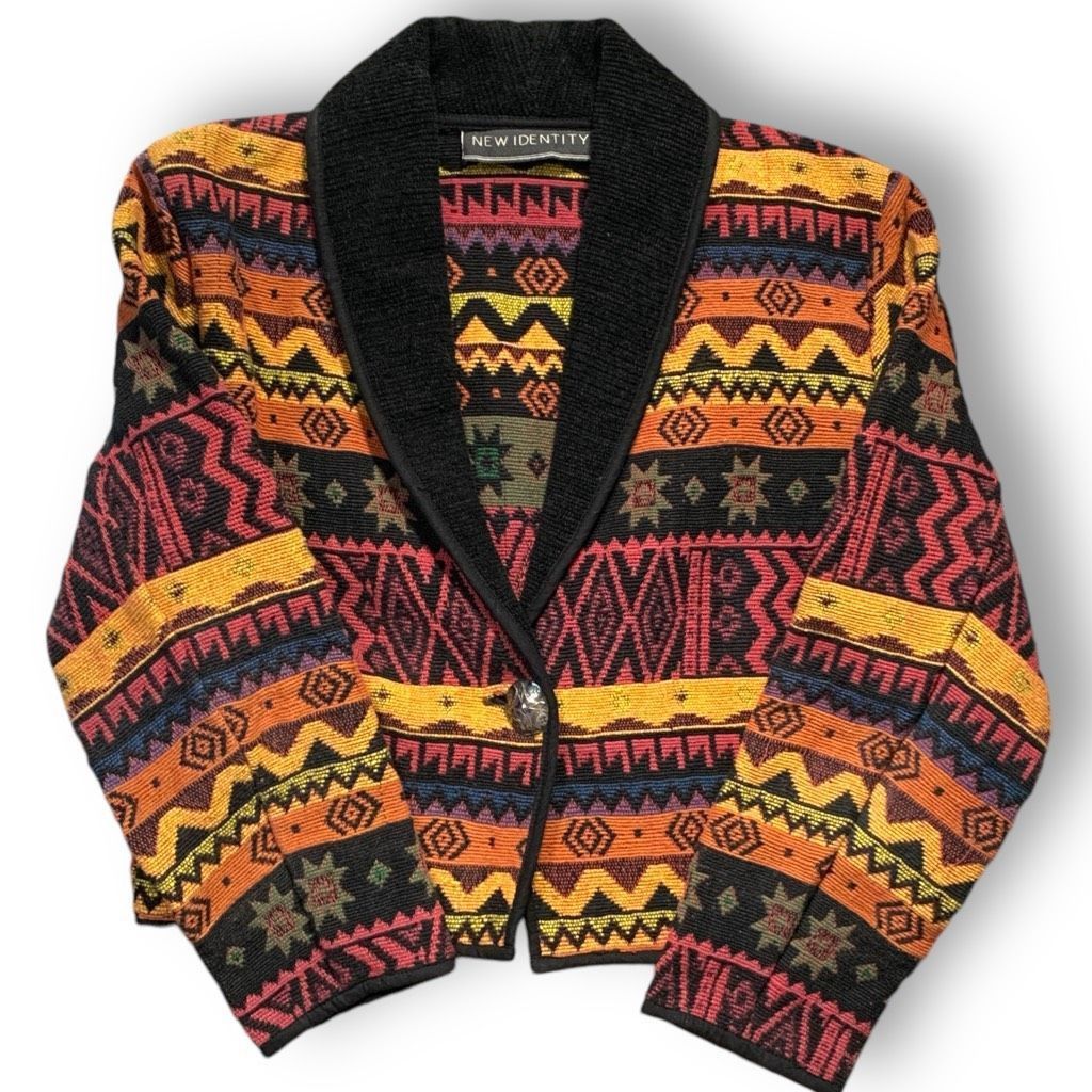 Vintage Vintage New Identity Jacket Southwestern Aztec Print Boxy Cr Size S / US 4 / IT 40 - 11 Thumbnail