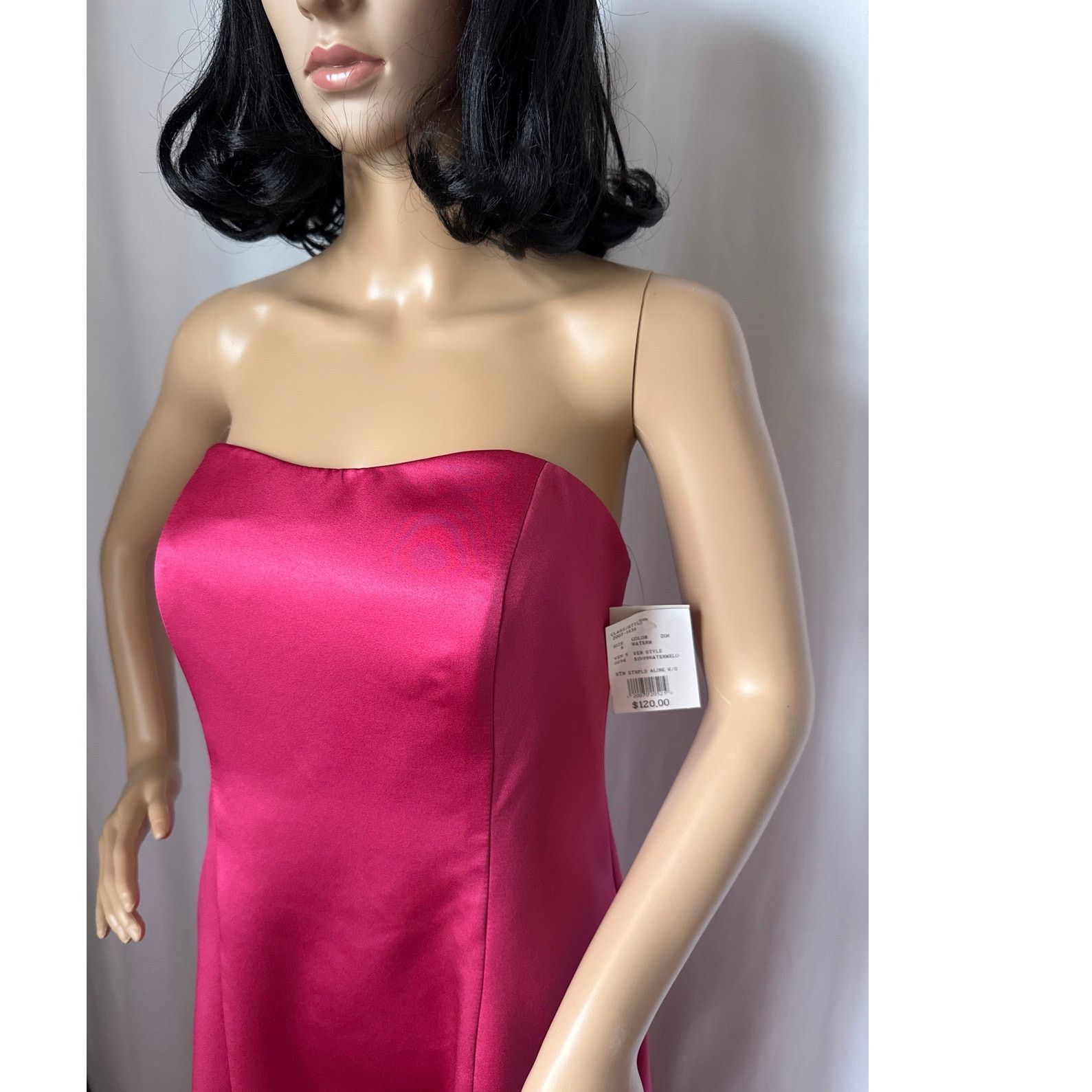 Other NWT David's Bridal strapless A line satin column maxi gown 8 Size M / US 6-8 / IT 42-44 - 5 Thumbnail