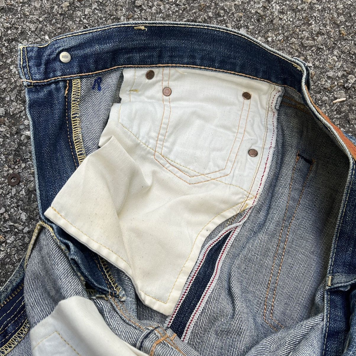 Levi's Vintage Levis 503 Redline Distressed Jeans Rusty Wash Denim Size US 31 - 12 Thumbnail