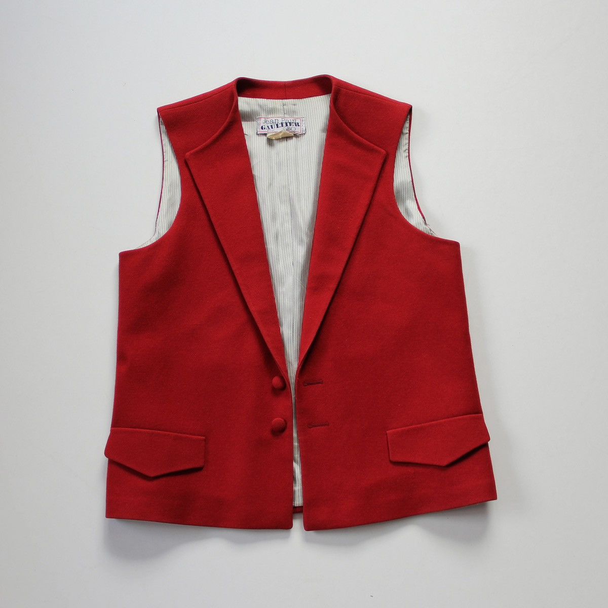 Jean Paul Gaultier Vintage 80s Jean Paul Gaultier Wool Waiters Vest Size US L / EU 52-54 / 3 - 1 Thumbnail