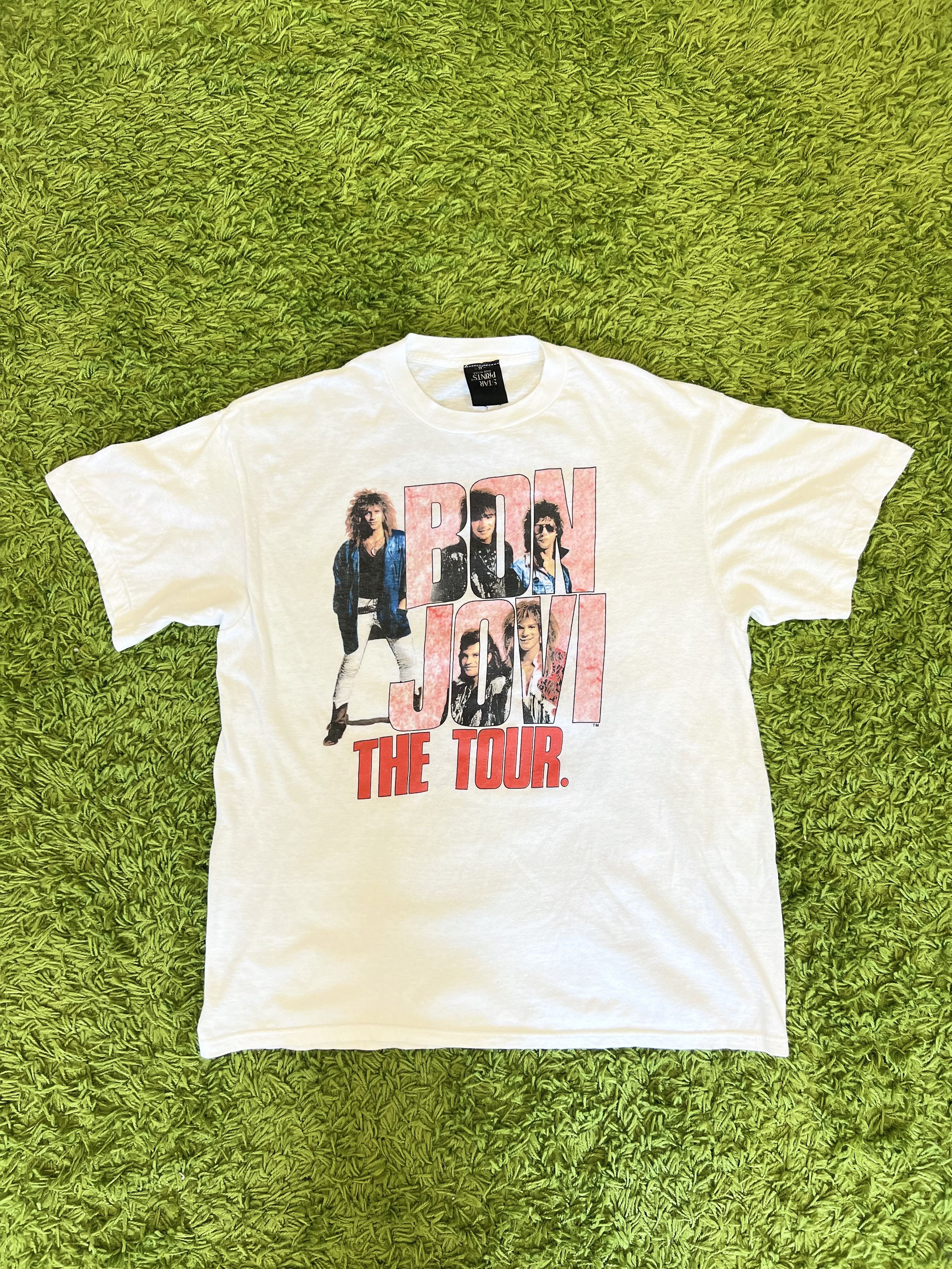 Band Tees × Vintage VTG 1987 Bon Jovi The Tour Double Sided Band T-Shirt Size US L / EU 52-54 / 3 - 1 Thumbnail