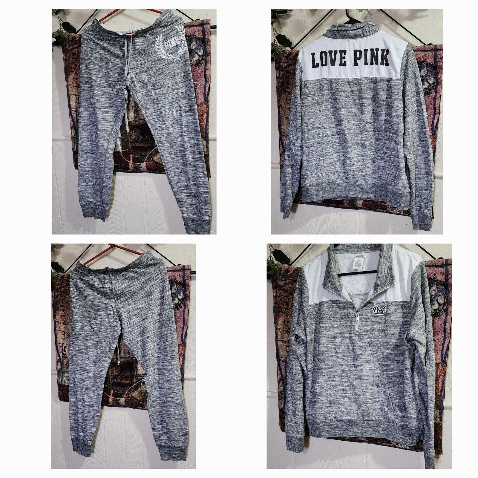 Victoria's Secret PINK Victoria’s Secret sweatpants 3/4 zip top sz Med. Size 32" / US 10 / IT 46 - 1 Thumbnail