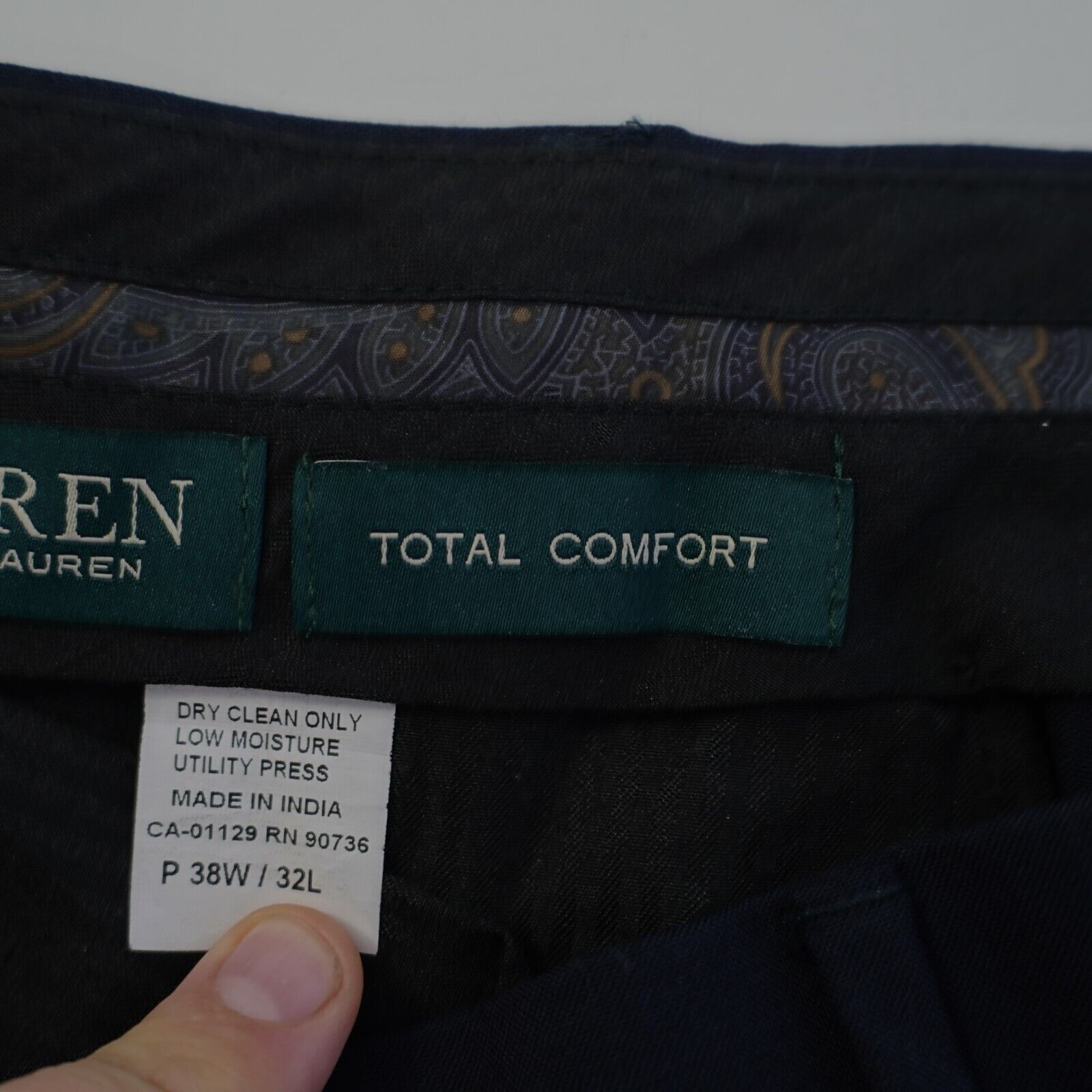 Lauren Ralph Lauren Lauren Ralph Lauren Wool Blue Flat Front Mid Rise Dress Pant Size 40R - 6 Thumbnail
