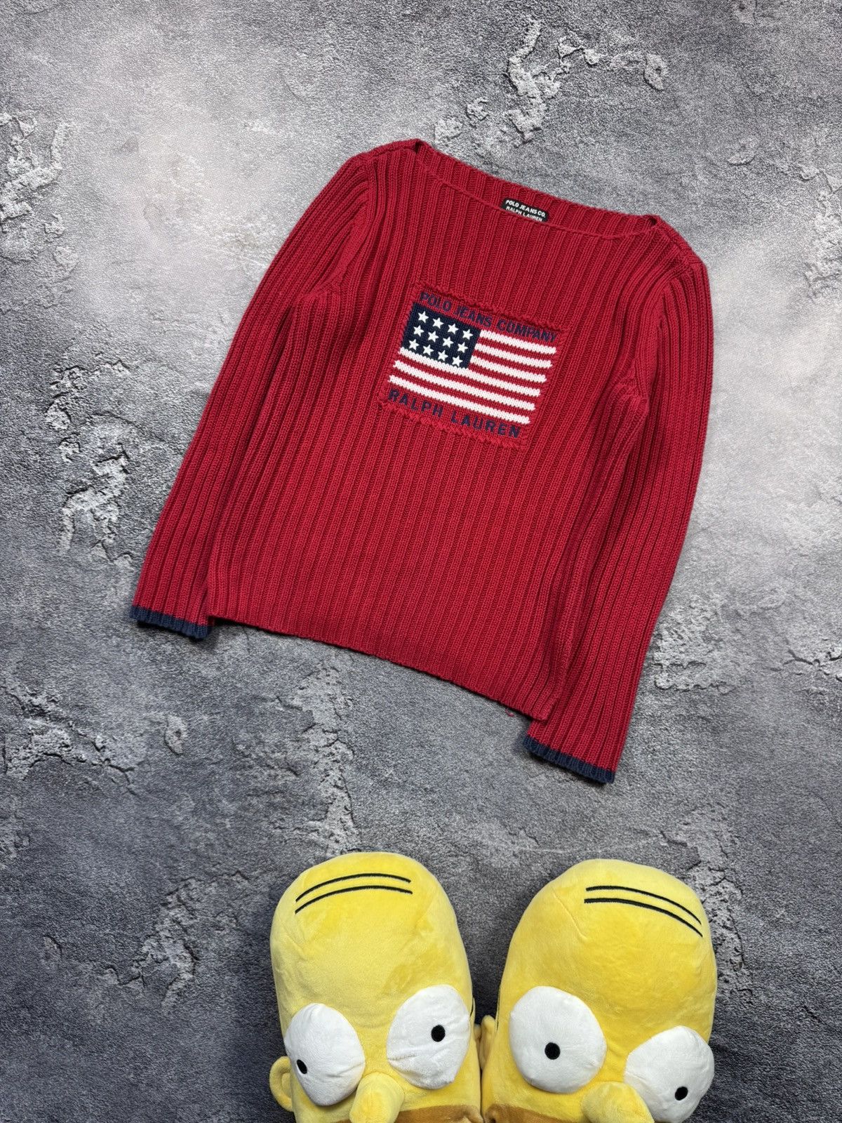 Polo Ralph Lauren Polo Jeans Co. Ralph Lauren Red Flag Sweater Size S / US 4 / IT 40 - 1 Thumbnail