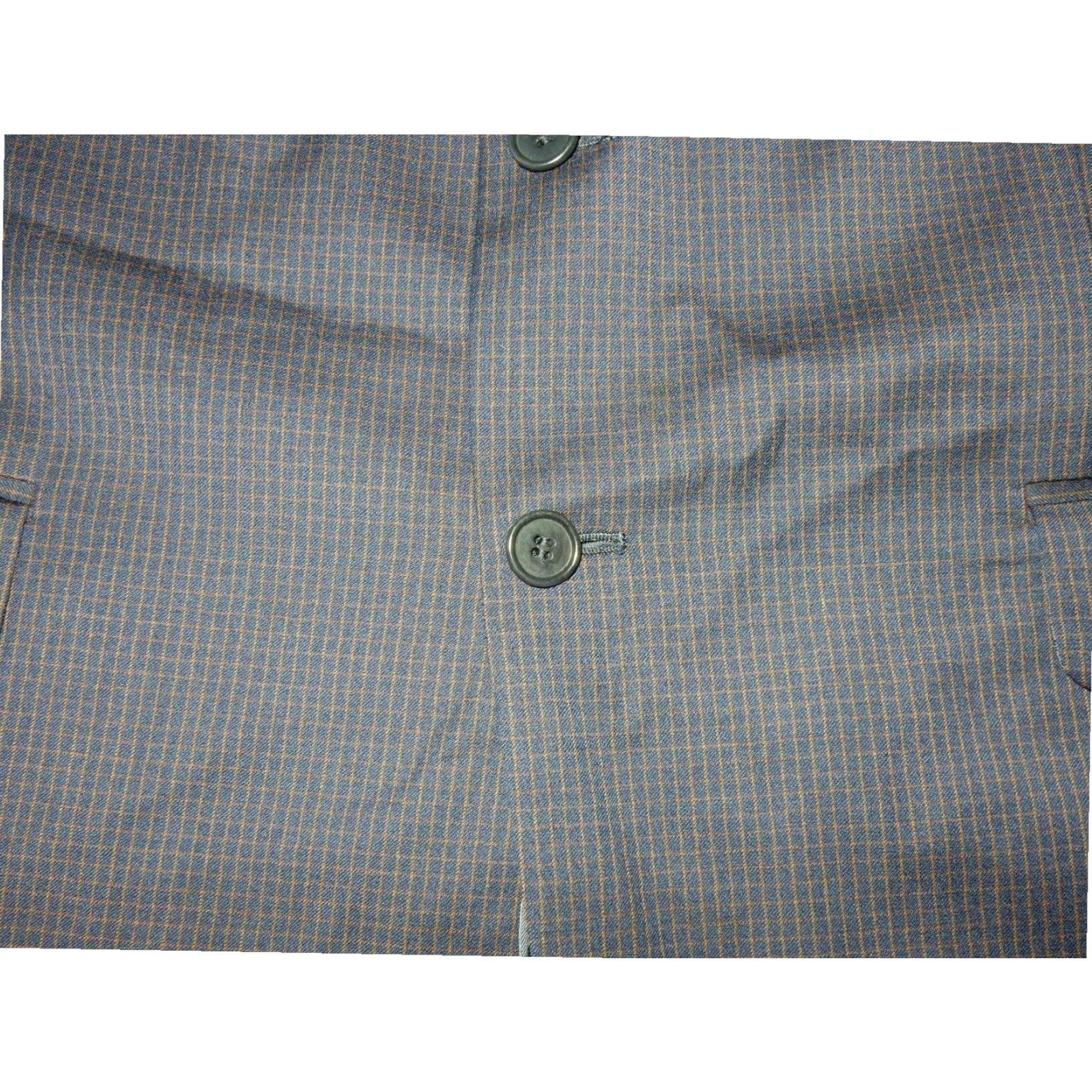 Vintage D'Urban Men's Checkered Blazer Sport Coat Jacket Blue 46R Regular Wool Size 46R - 4 Thumbnail