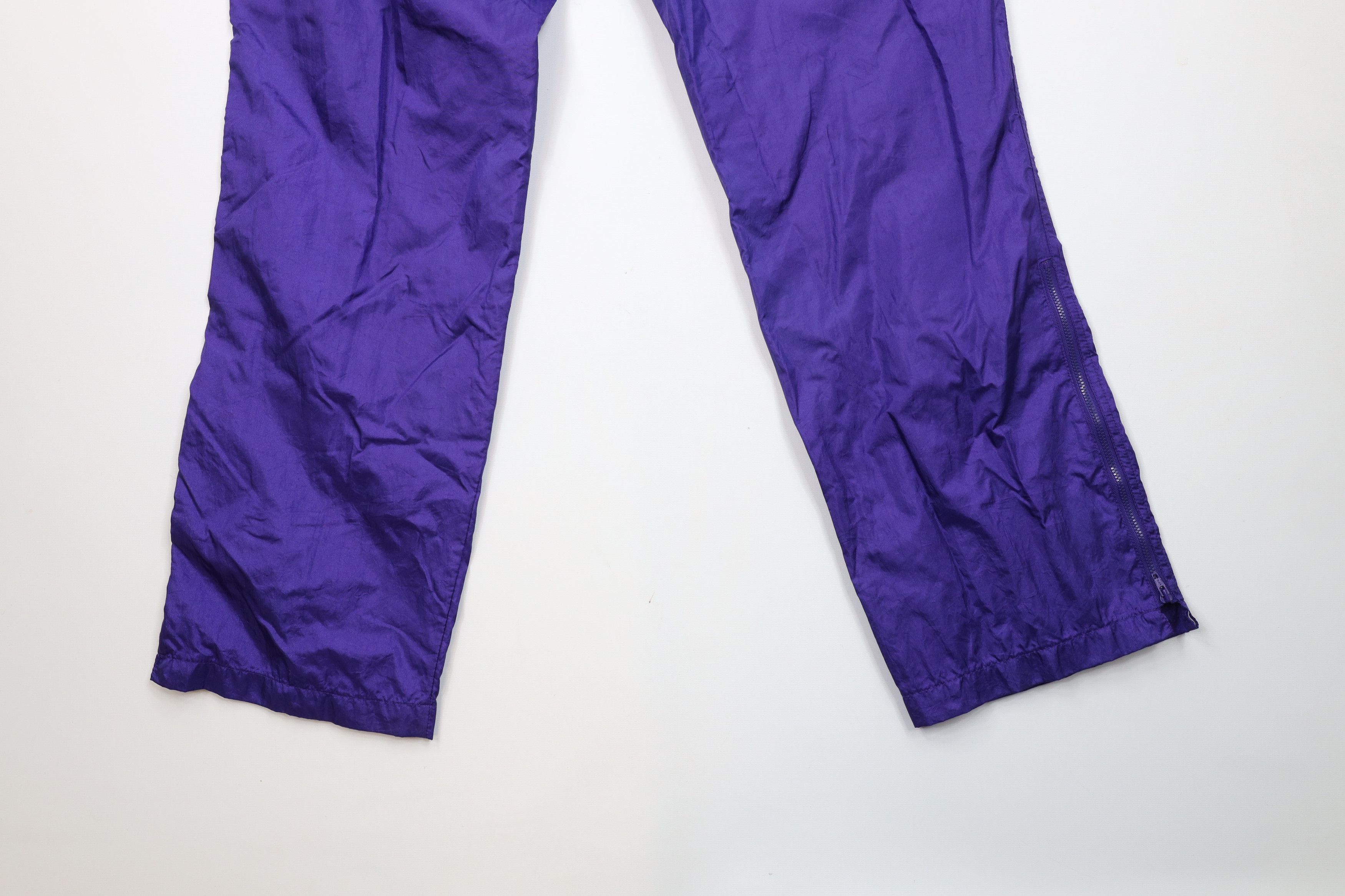 Vintage Vintage 90s Streetwear Wide Leg Windbreaker Pants Purple Size 30" / US 8 / IT 44 - 11 Thumbnail