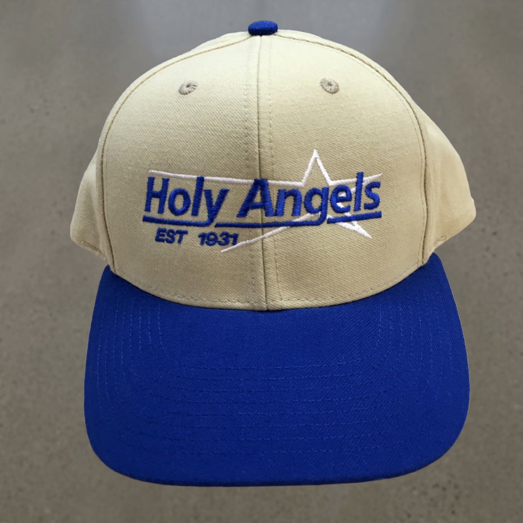 Vintage Richardson Holy Angels Stars Baseball Cap Hat Mens Beige OS Curved Brim Size ONE SIZE - 1 Thumbnail