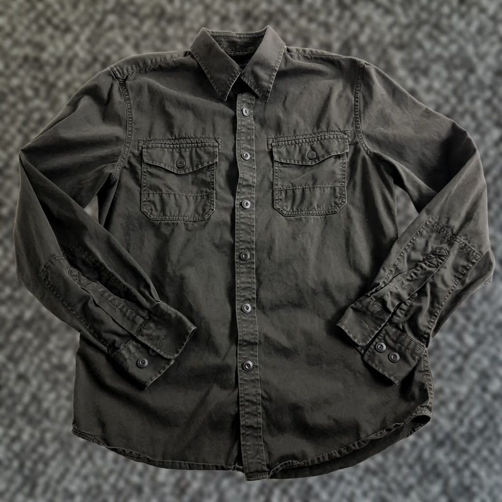 Express Express Design Studio Shirt Mens Size M Brown Button-Up Modern Fit Two Pocket Size US M / EU 48-50 / 2 - 1 Thumbnail