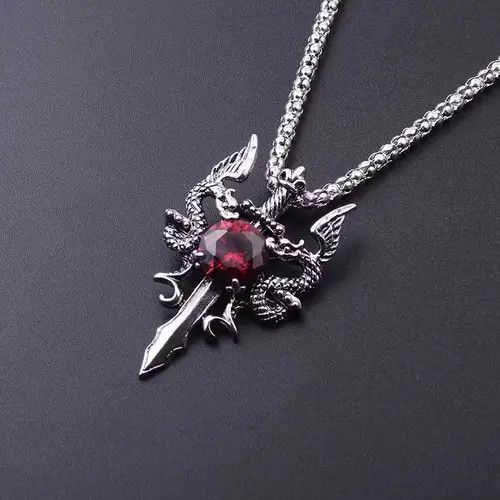 Jewelry × Vintage Dragon Sword Pendant Necklace🔥🔥🔥 Size ONE SIZE - 1 Thumbnail