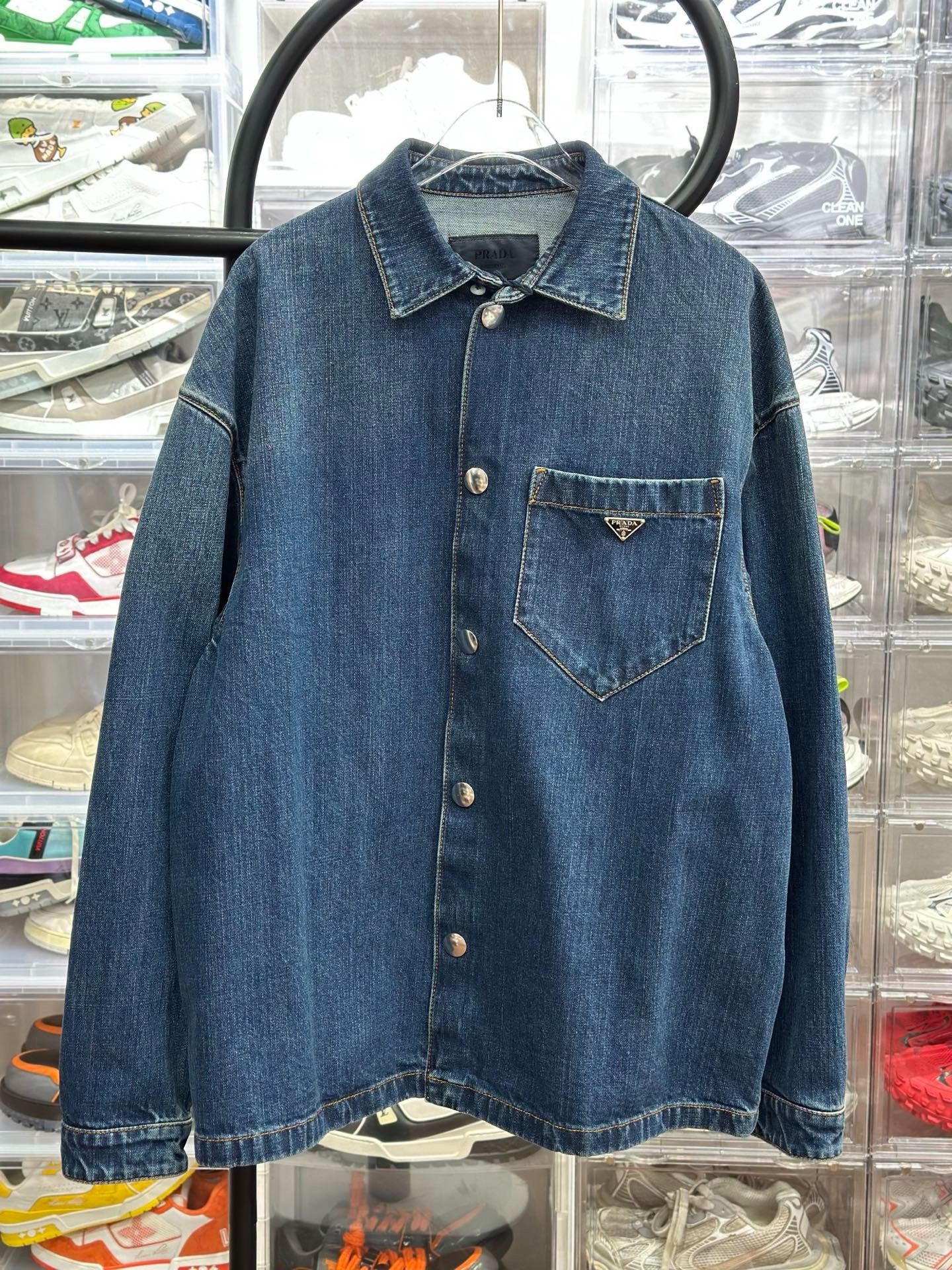 Prada Prada Retro Denim Blue Light Jacket S Men Size US S / EU 44-46 / 1 - 1 Thumbnail