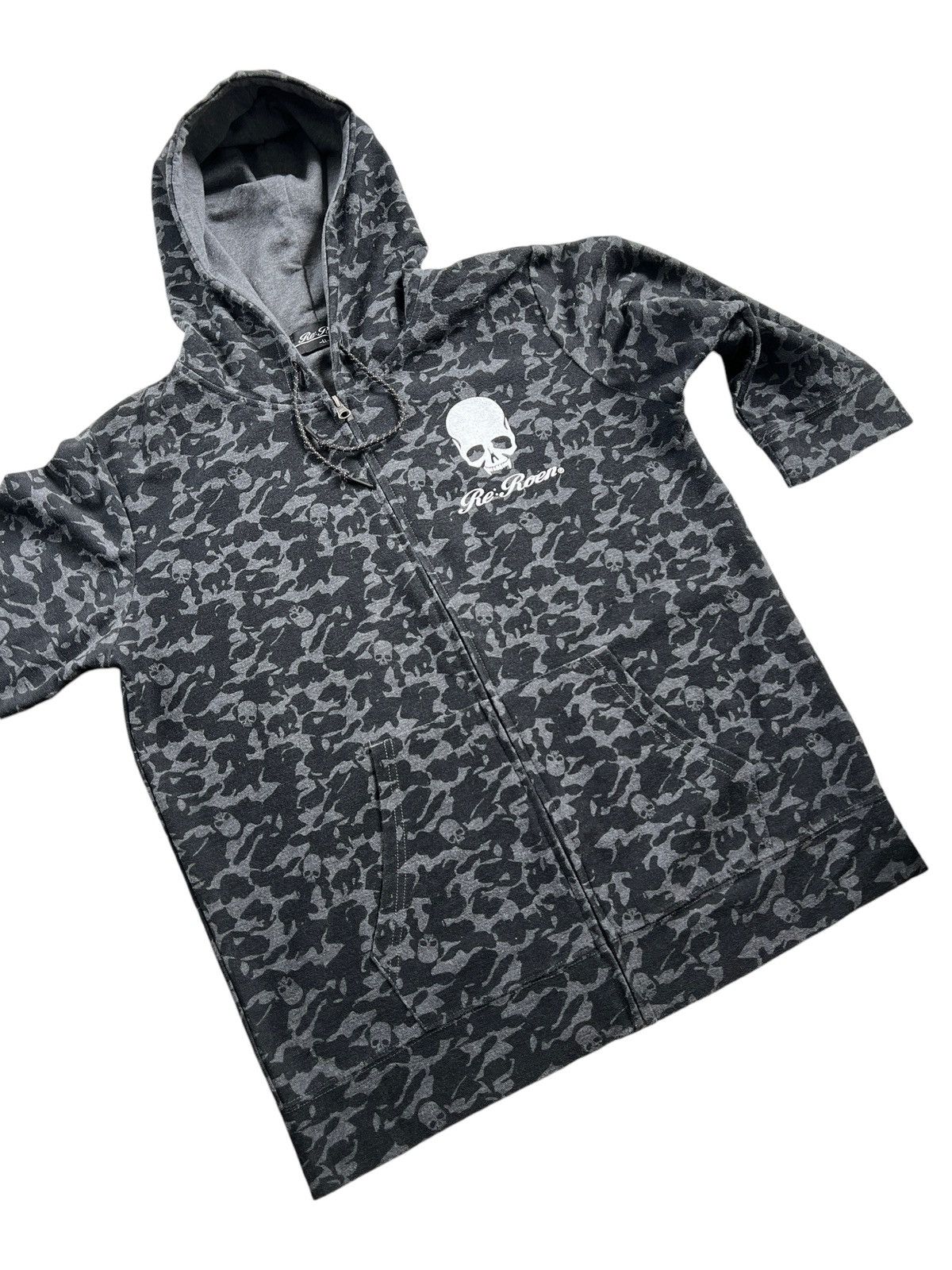 Roen × Seditionaries Roen Skulls Camo Half Sleeve Hoodie Size US L / EU 52-54 / 3 - 6 Thumbnail
