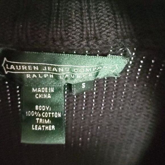 Ralph Lauren Ralph Lauren Black Full Zip w/ Leather Embellishments Sweate Size S / US 4 / IT 40 - 5 Thumbnail