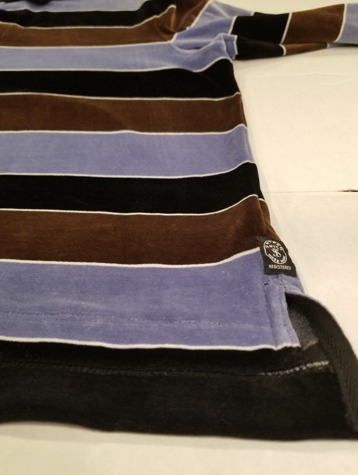 Todd Snyder Todd Snyder Wide Striped Velour Long Sleeve Polo Shirt XL Size US XL / EU 56 / 4 - 7 Thumbnail