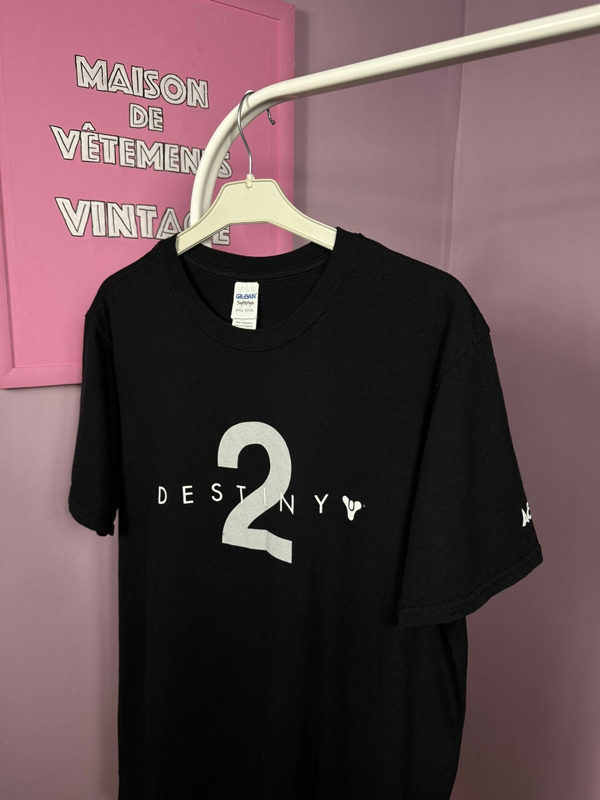 Gildan Destiny 2 Gaming T-Shirt Vintage Video Game Promo Logo Size US L / EU 52-54 / 3 - 8 Thumbnail