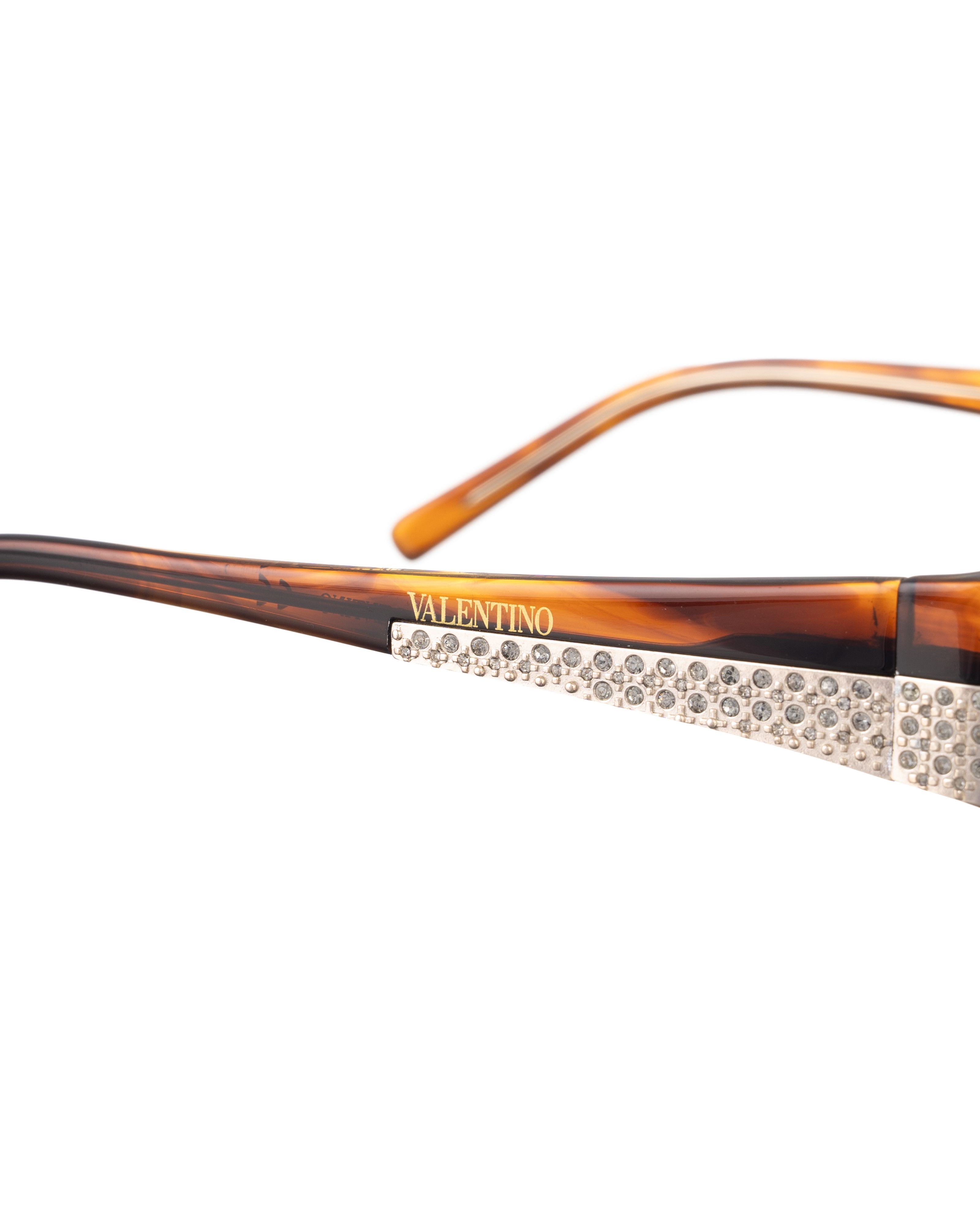 Valentino Valentino 00s Brown Transparent Glasses with Rhinestones Size ONE SIZE - 3 Thumbnail