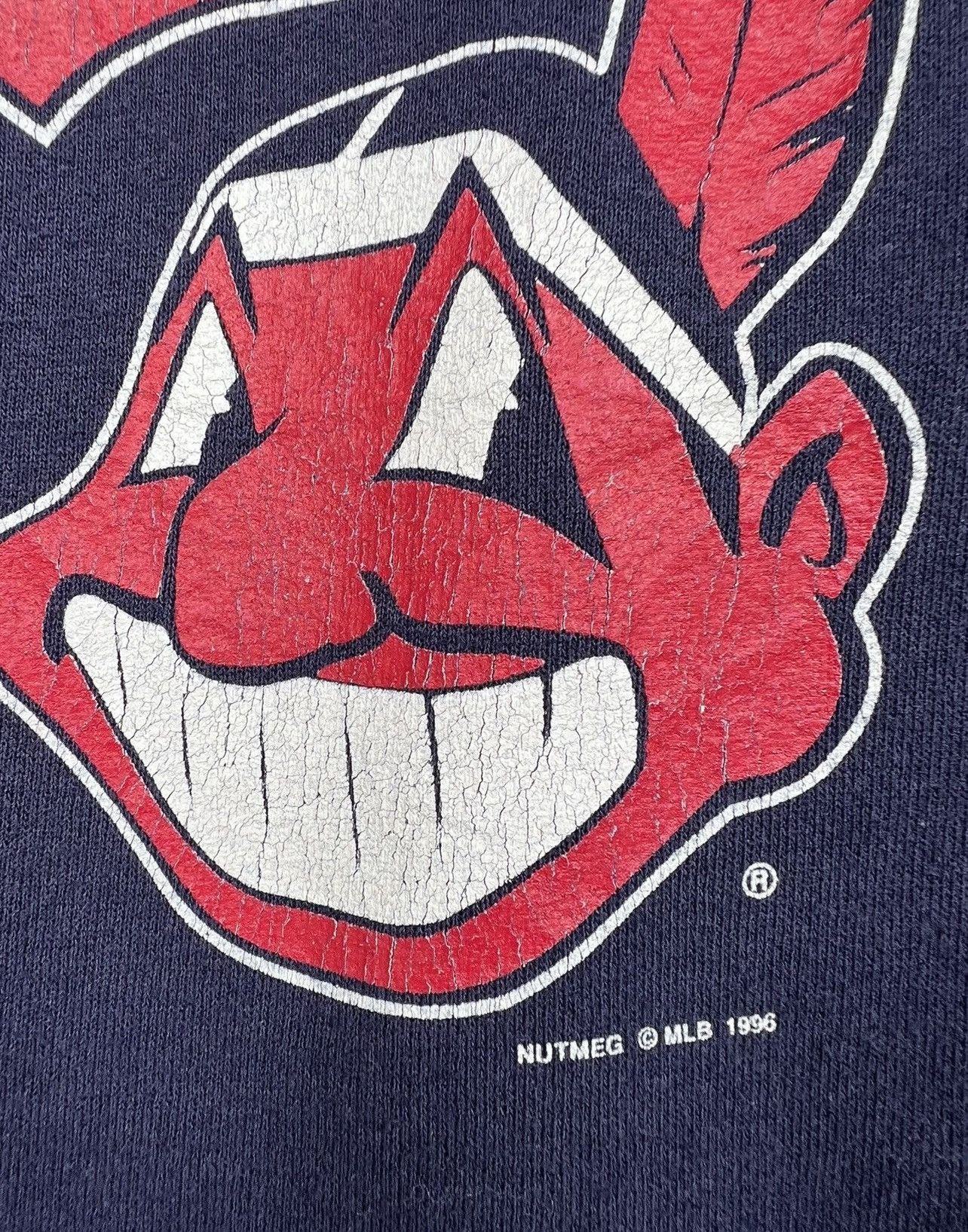 MLB × Starter × Vintage Vintage 90s MLB Cleverland Indians Sweatshirt Navy Blue Size US M / EU 48-50 / 2 - 5 Thumbnail