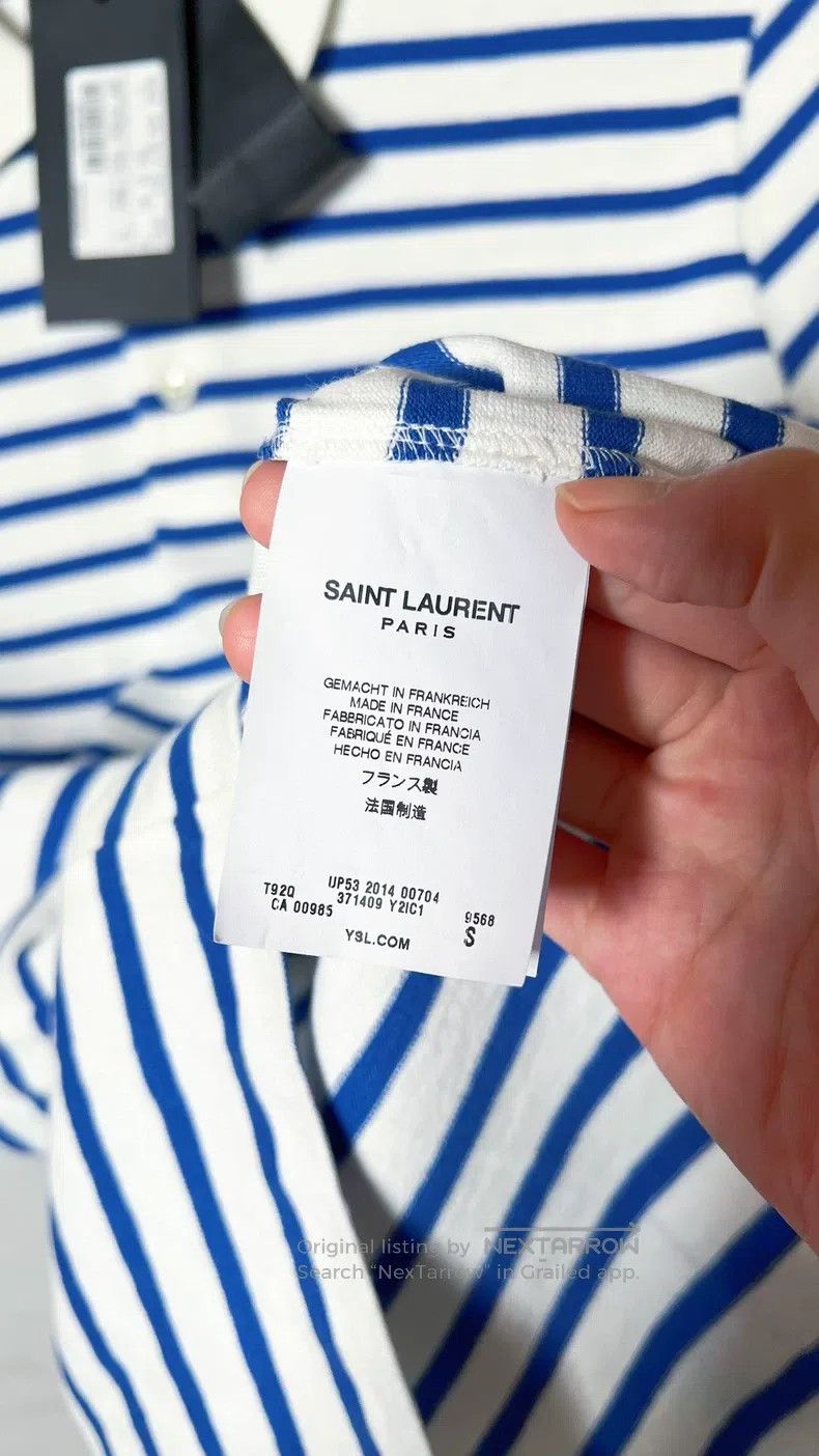 Saint Laurent Paris Saint Laurent Paris Men's Striped Polo Short Sleeve T-Shir Size US S / EU 44-46 / 1 - 6 Thumbnail