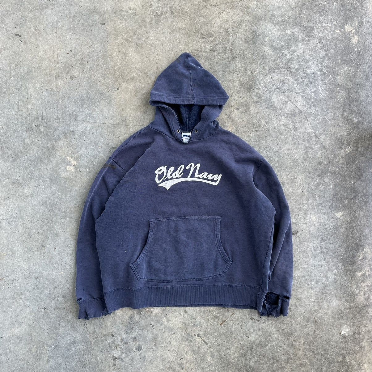 Old Navy × Russell Athletic × Vintage CRAZY thrashed and faded old navy hoodie skater baggy style Size US XXL / EU 58 / 5 - 2 Thumbnail