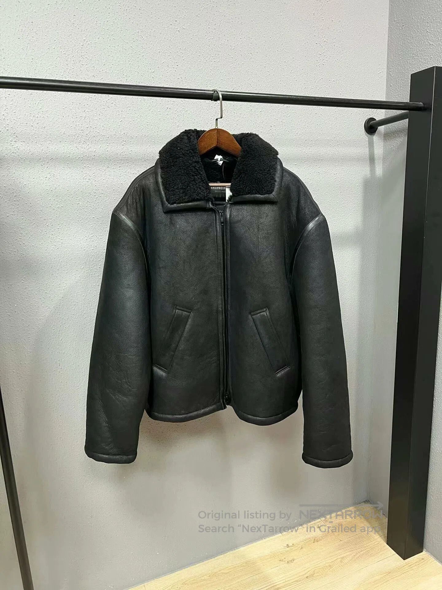 Balenciaga BALENCIAGA SKIWEAR FAUX FUR ZIP UP HOODED JACKET SZ:S