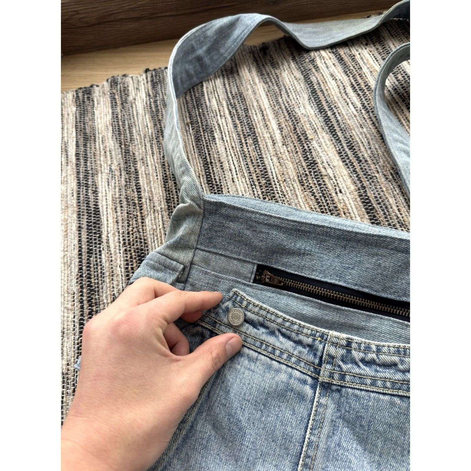 Levi's Levis Vintage Denim Shoulder Bag 90s Y2K Handmade Unisex Adults Medium Blue Size US 31 - 6 Thumbnail