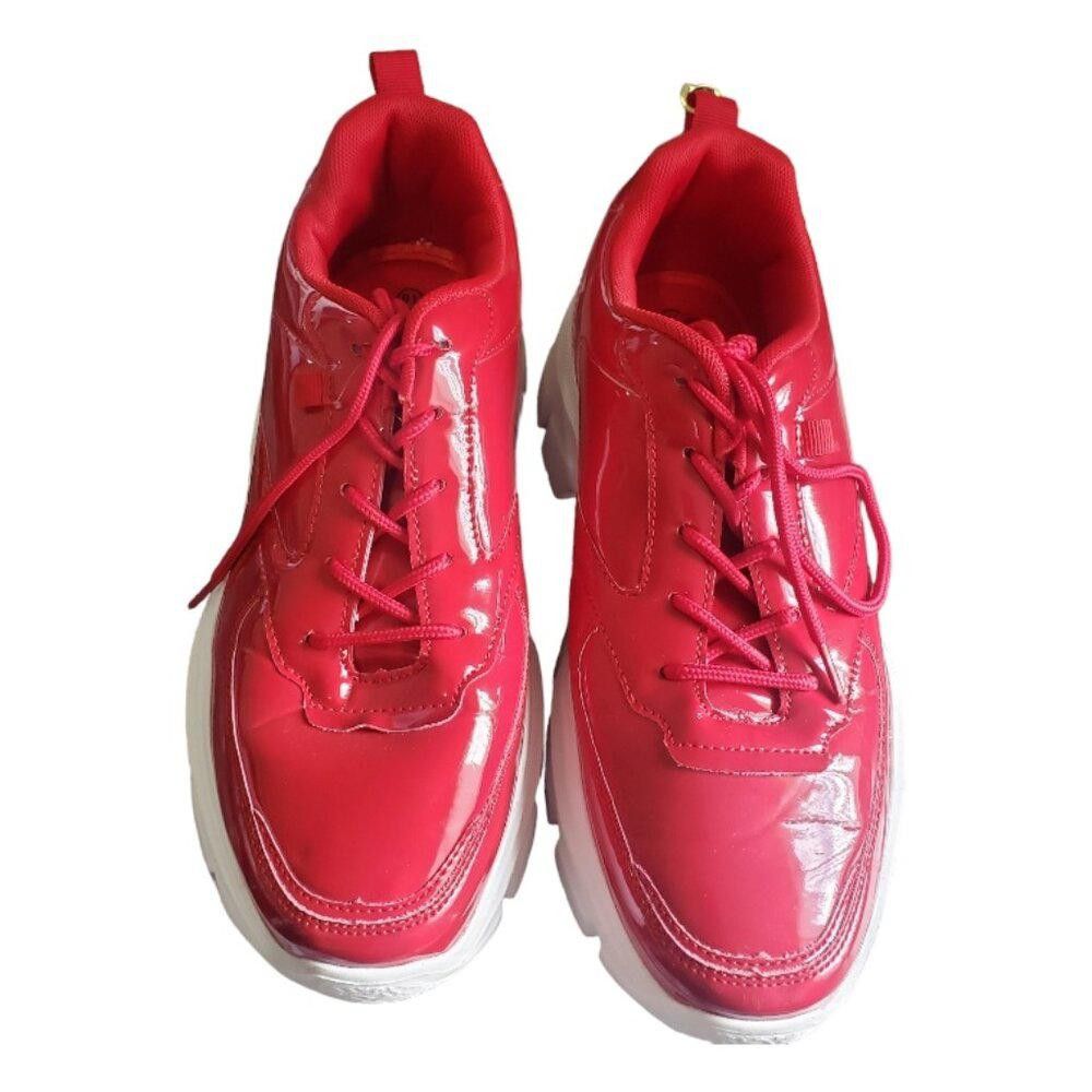 Designer SH112 Lucky Step Red Patent Ladies Fashion Shoes 10 Size US 10 / IT 40 - 3 Thumbnail