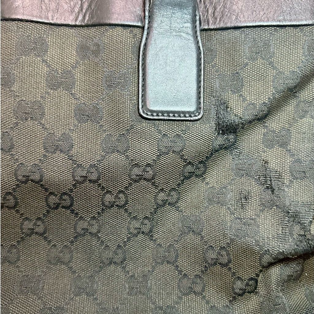 Gucci Gucci Black Tote Hand Bag with Iconic GG Design Size ONE SIZE - 7 Thumbnail
