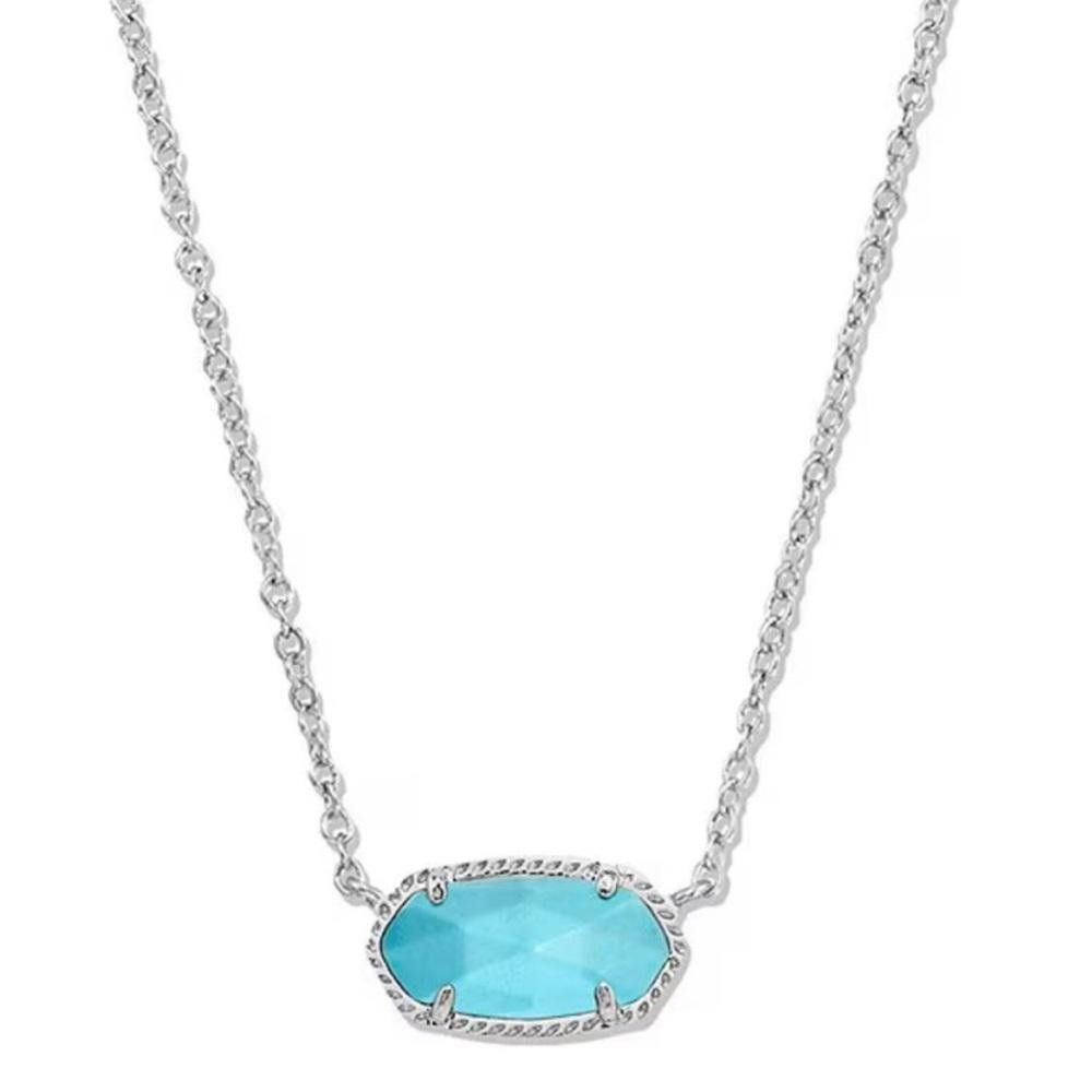 Kendra Scott Kendra Scott Elisa Turquoise Blue Magnesite Silver Necklace Size ONE SIZE - 2 Thumbnail