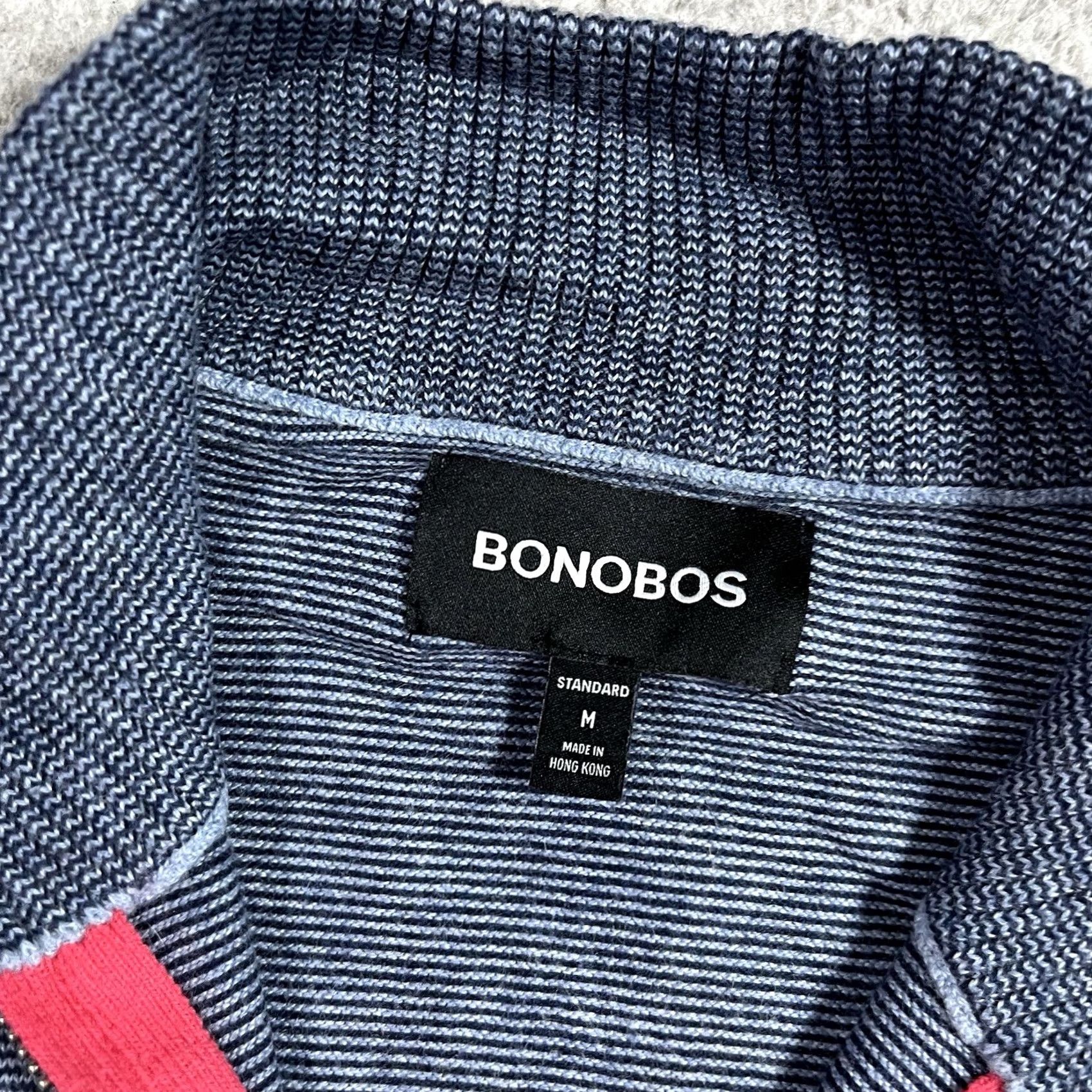 Bonobos Bonobos 1/4 Zip Pullover Mens M Blue Cotton Cashmere Long Sleeve Sweater Size US M / EU 48-50 / 2 - 3 Thumbnail