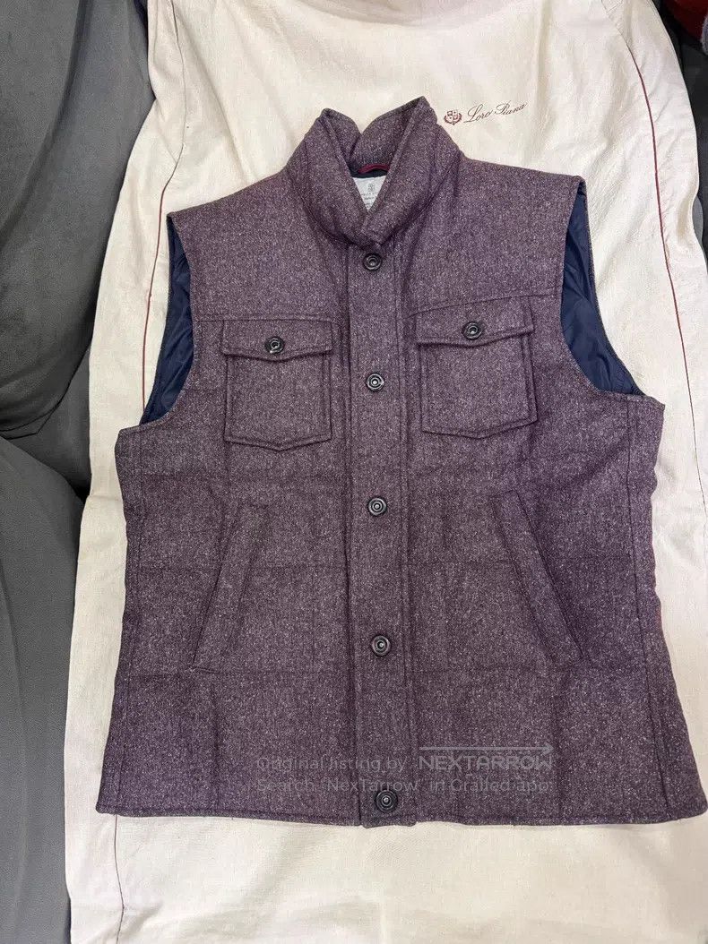 Brunello Cucinelli Brunello Cucinelli Men's Wool and Down Vest Size US XL / EU 56 / 4 - 2 Thumbnail