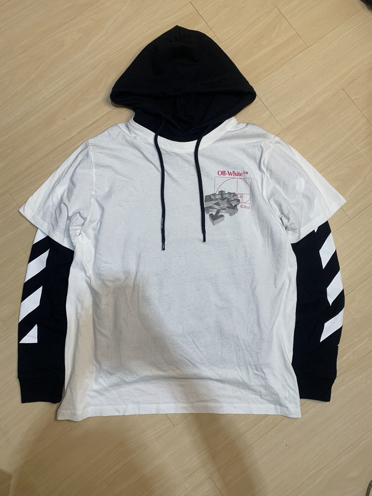 Off-White Off-White Golden Ratio Double Tee Hoodie Size US M / EU 48-50 / 2 - 1 Thumbnail