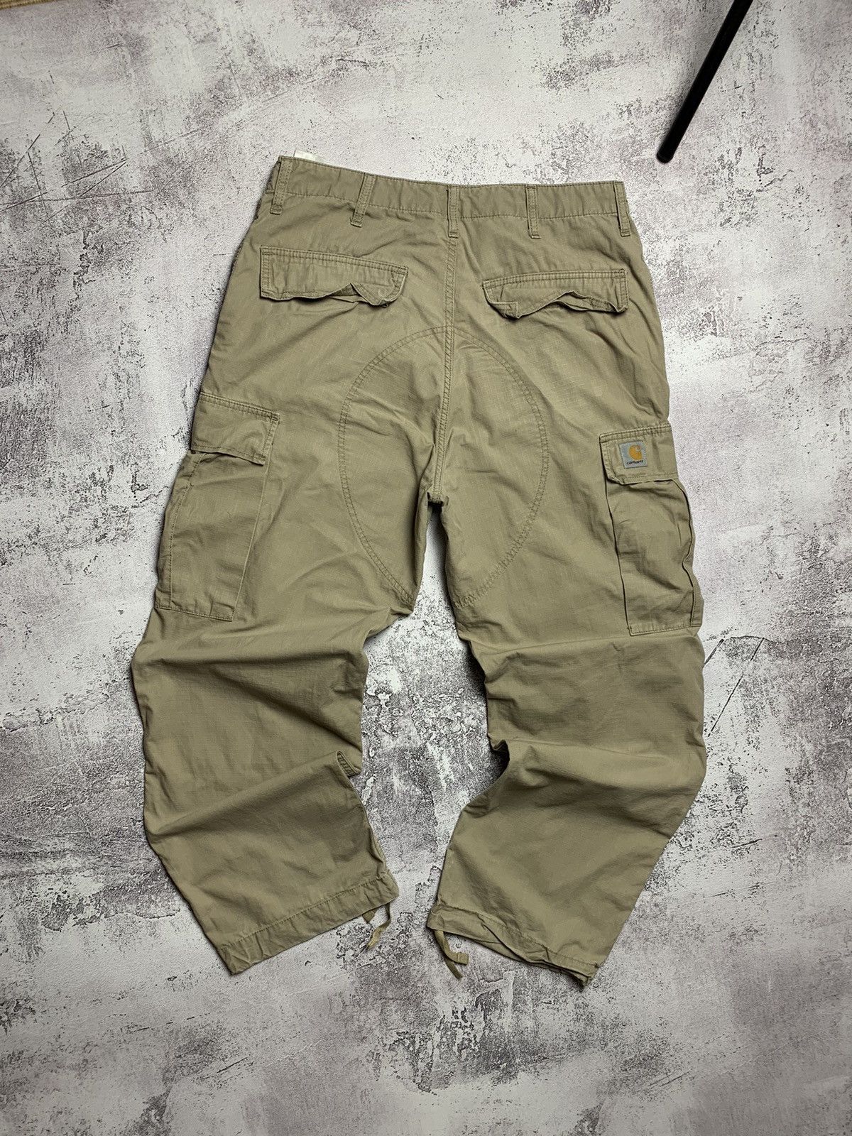 Pre-owned Carhartt X Carhartt Wip Carhartt Cargo Beige Pockets Y2k Pants Distressed