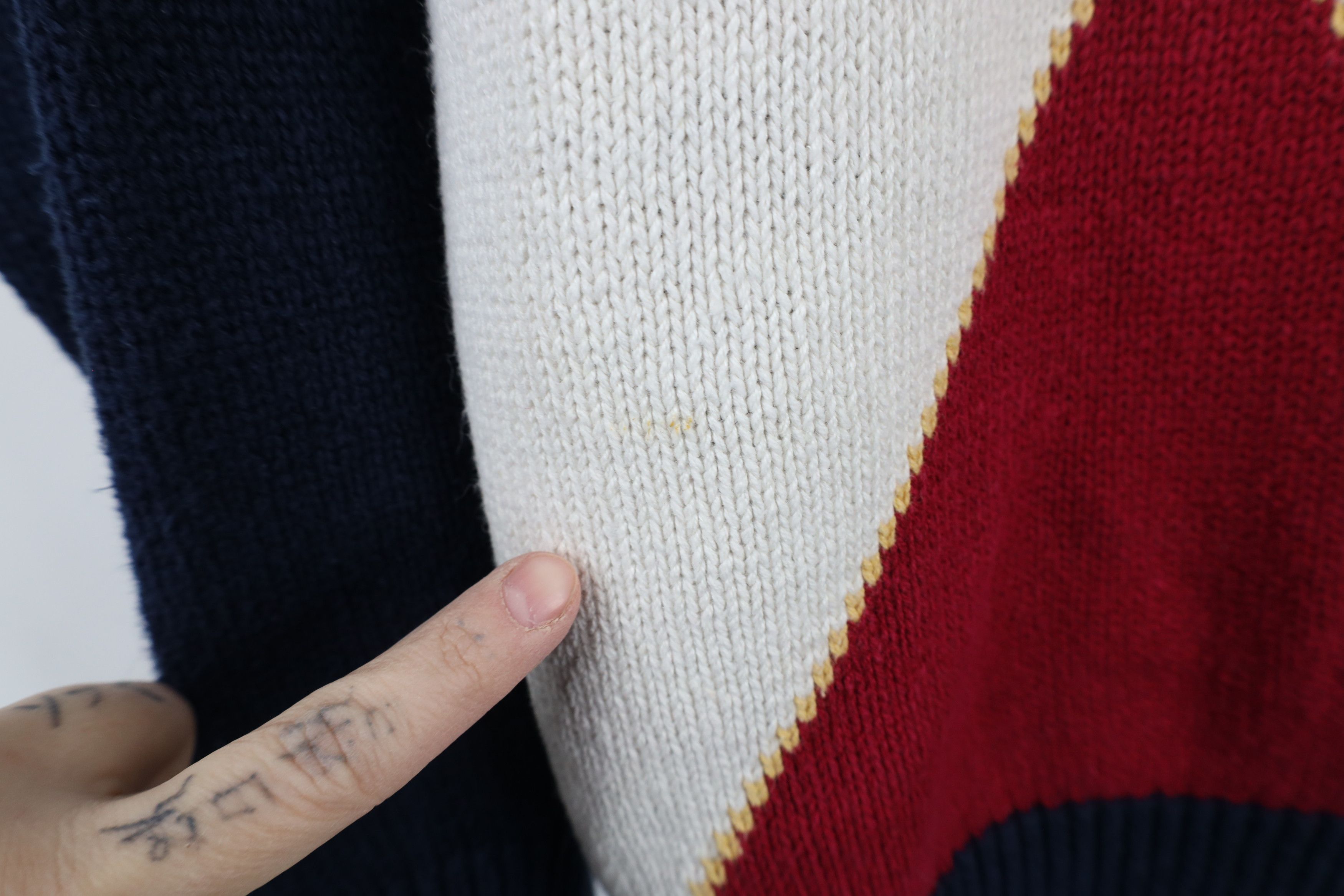 Vintage Vintage 90s Streetwear Argyle Diamond Knit Crewneck Sweater Size US L / EU 52-54 / 3 - 4 Thumbnail