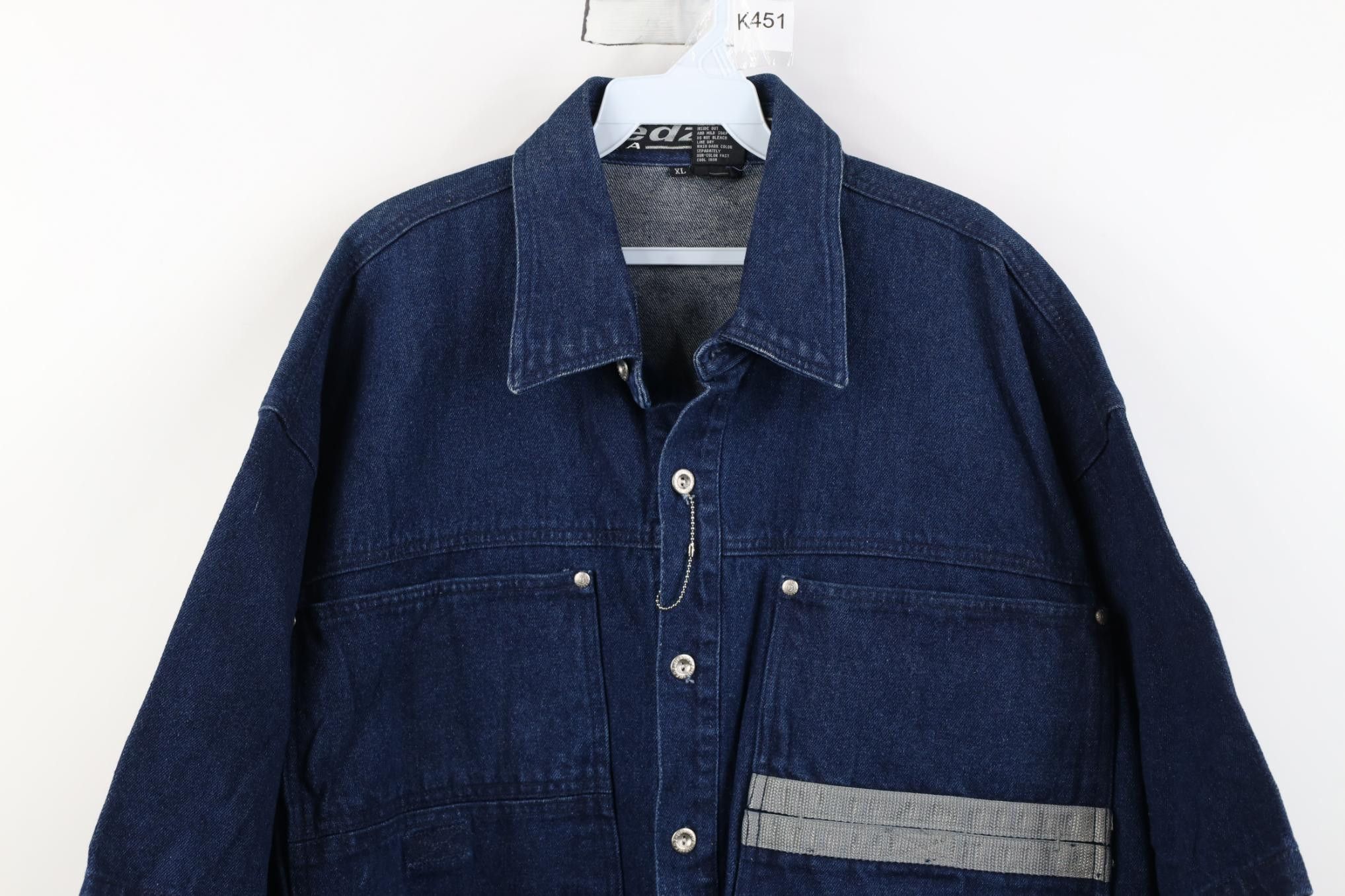 Vintage Deadstock Vintage 90s Streetwear Pocket Denim Button Shirt Size US XL / EU 56 / 4 - 2 Thumbnail