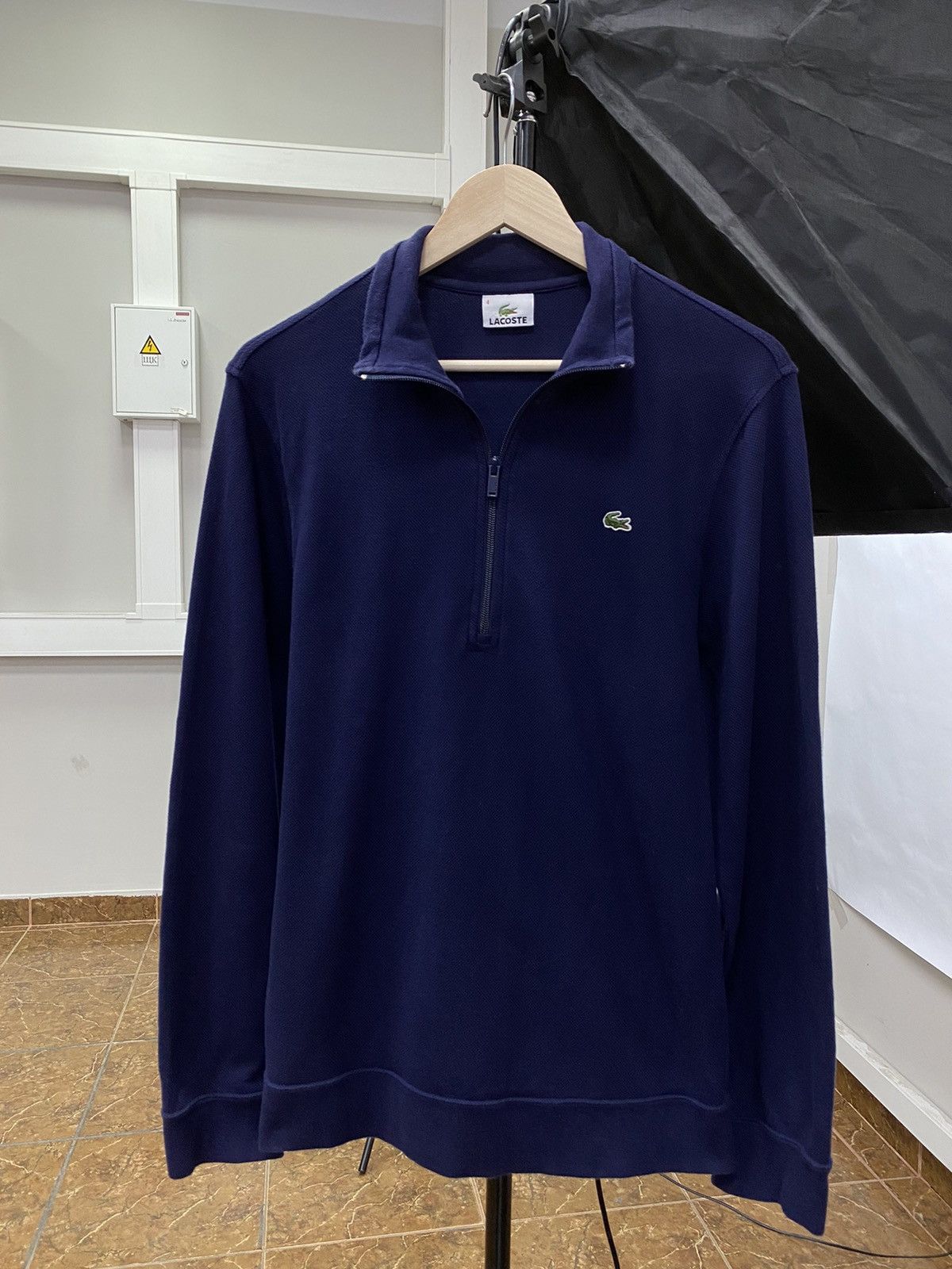 Lacoste 🇺🇸 Vintage 90s Lacoste 1/4 Zip Hoodie college style hype Size US M / EU 48-50 / 2 - 1 Thumbnail