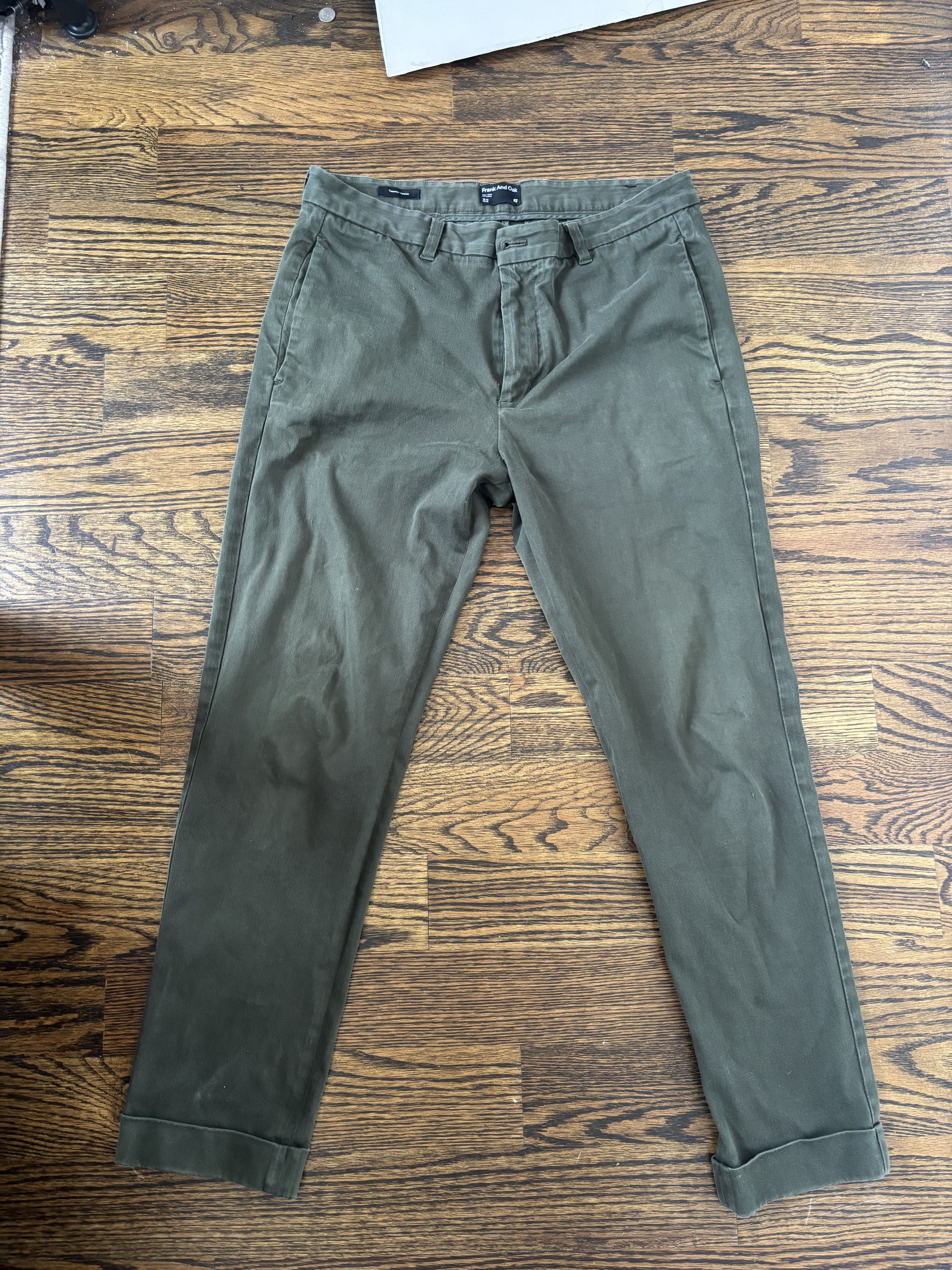 Frank And Oak Olive Frank and Oak Cuffed Slacks Size US 32 / EU 48 - 3 Thumbnail