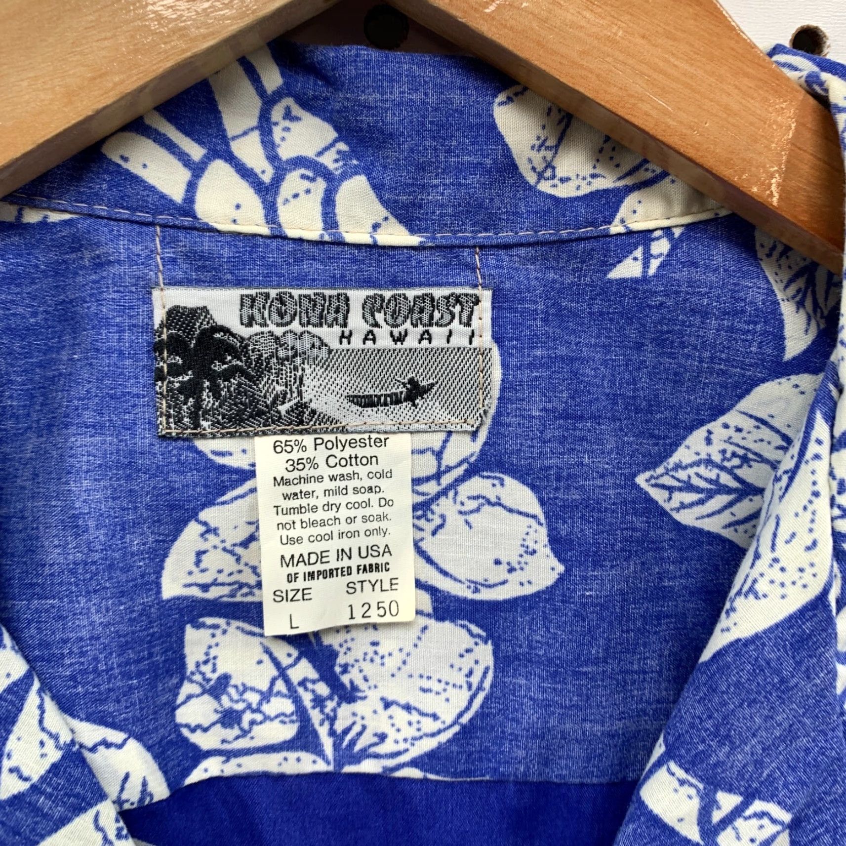 Vintage VINTAGE Kona Coast Hawaii Button-Up Shirt Mens Large Blue Floral Made USA 24x30.5 Size US L / EU 52-54 / 3 - 6 Thumbnail