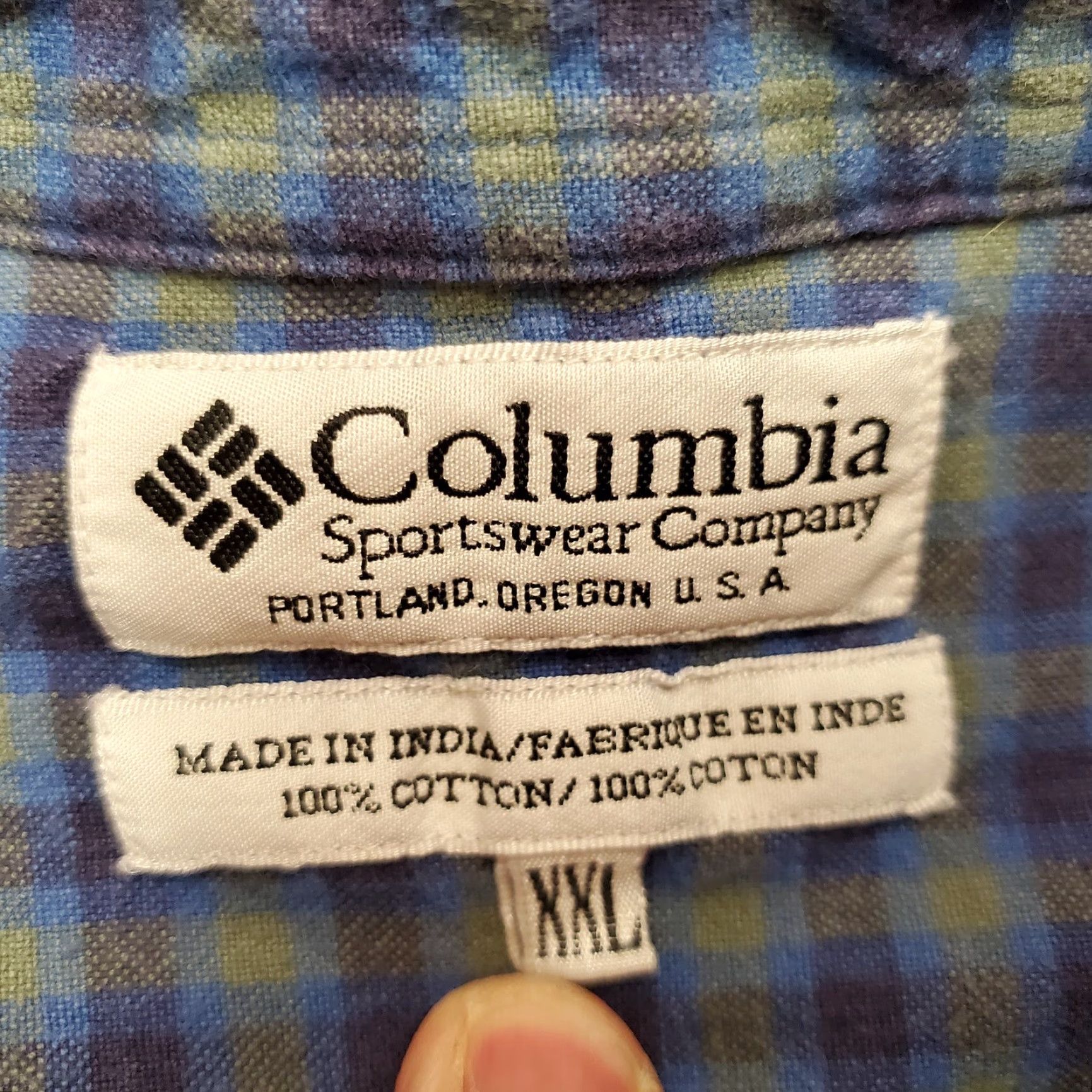 Vintage Columbia Shirt Men XXL Blue Plaid 100% Cotton Flannel Outdoor Long Sleeve Casual Size US M / EU 48-50 / 2 - 4 Thumbnail