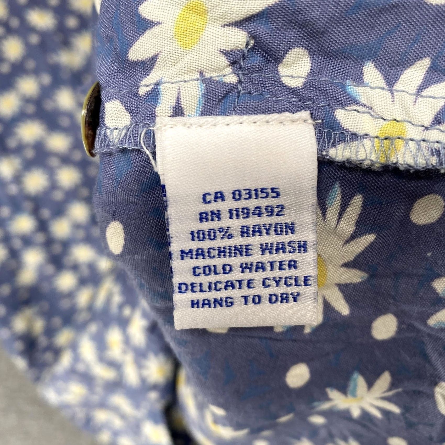 Vintage April Cornell Shirt Dress Womens XL Blue Daisy Floral Button Midi Rayon Casual Size XL / US 12-14 / IT 48-50 - 7 Thumbnail