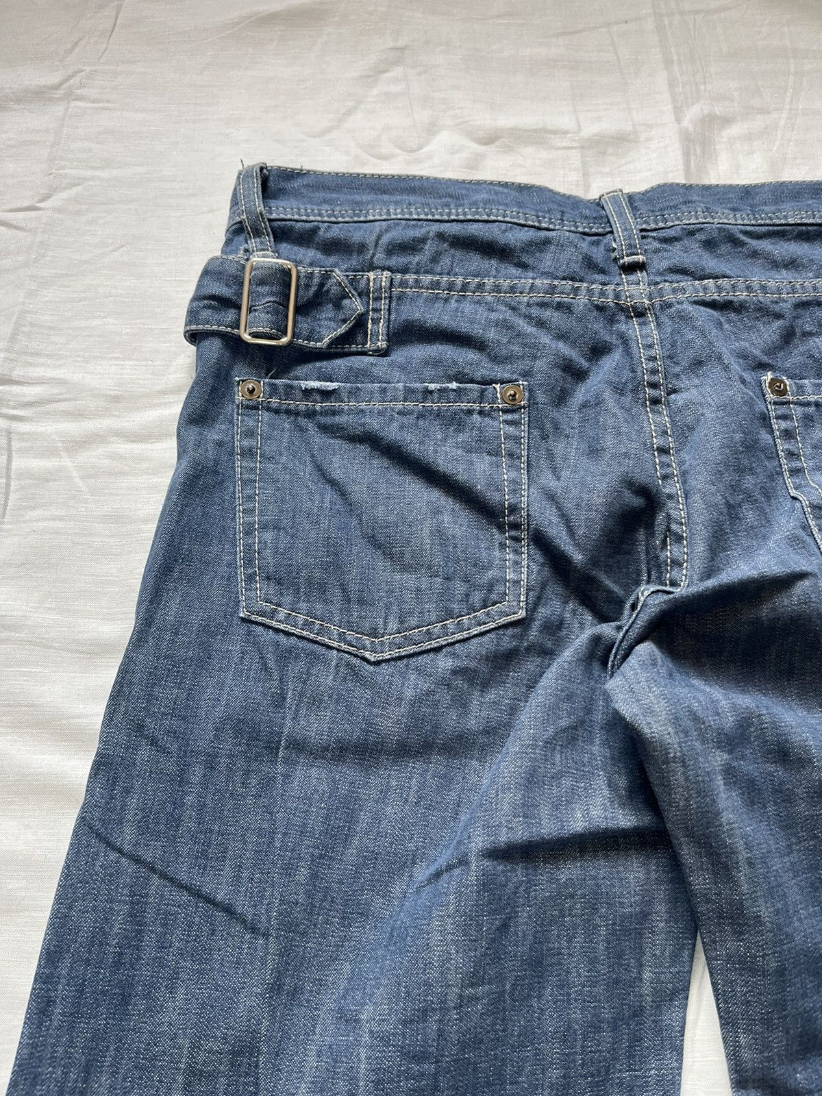 If Six Was Nine × Japanese Brand Human Woman Bootcut Jeans Rare Pocket Buckle Size 32" / US 10 / IT 46 - 15 Thumbnail