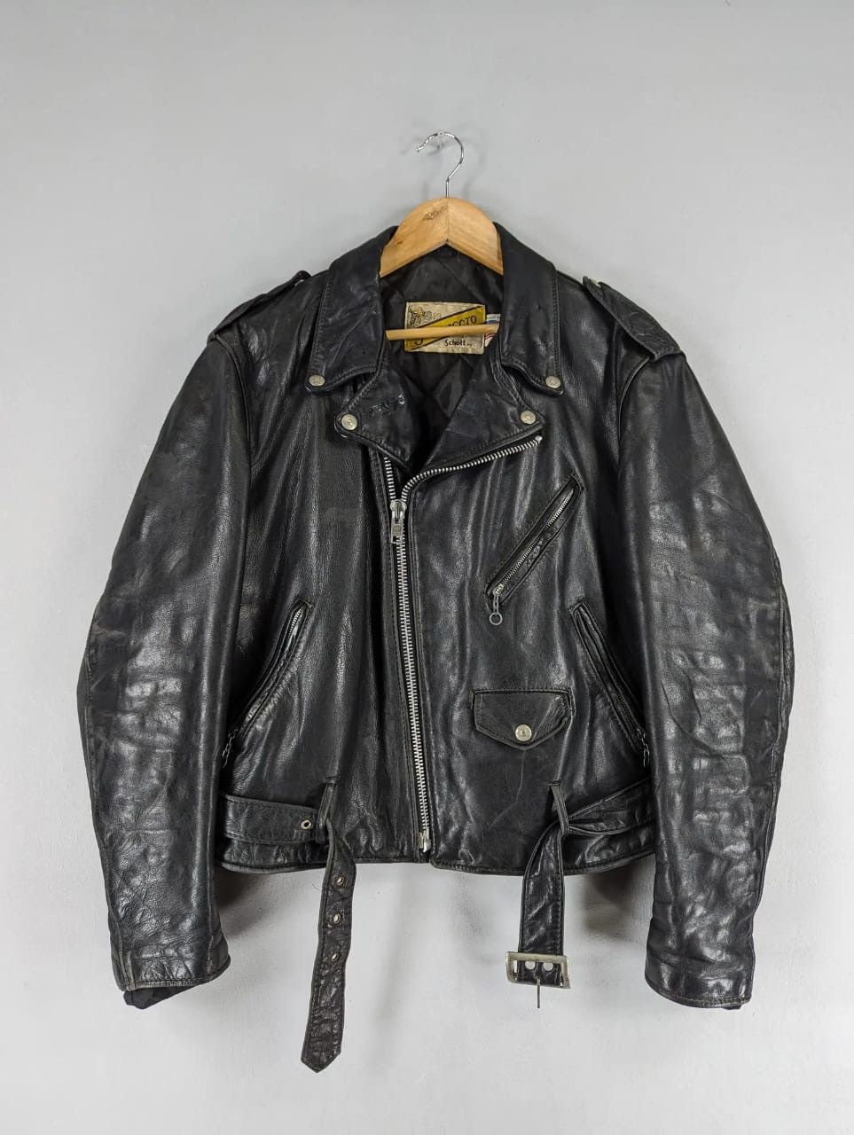 Schott 💥OFFER ME💥 TRUE VINTAGE Schott PERFECTO USA Double Collar Size US L / EU 52-54 / 3 - 4 Thumbnail