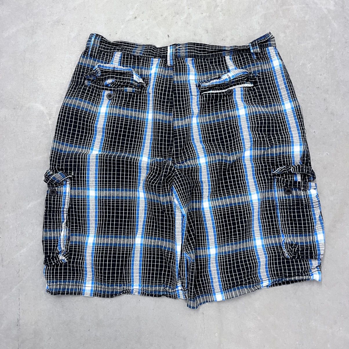 Beverly Hills Polo Club × Vintage Crazy Y2K Beverly Hills Polo Club Blue plaid shorts baggy 36 Size US 36 / EU 52 - 2 Thumbnail