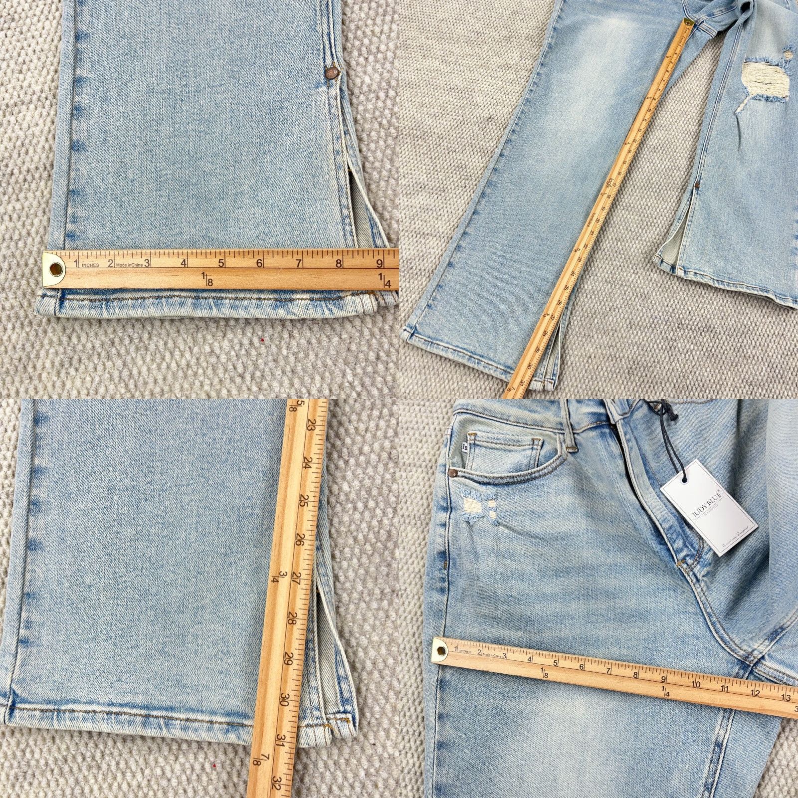 Vintage Judy Blue Jeans Women 16W Straight Leg High Waist Light Wash Distressed Holes Jeans Size 38" / US 16 / IT 52 - 9 Thumbnail