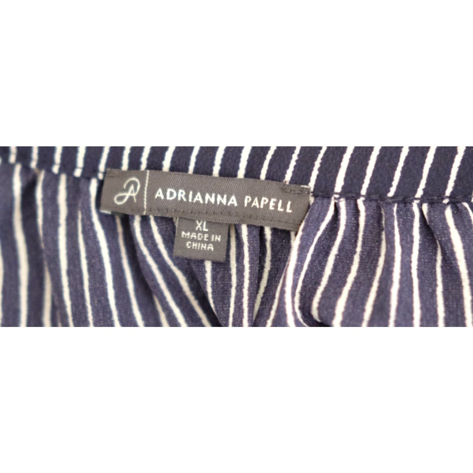Adrianna Papell Nwot! Adrianna Papell Navy/White Pullover Blouse Semi-Sheer Womens XL Navy/White Striped V-Neck Short Sleeve Casual Workwear Blouse Womens XL Size XL / US 12-14 / IT 48-50 - 7 Thumbnail