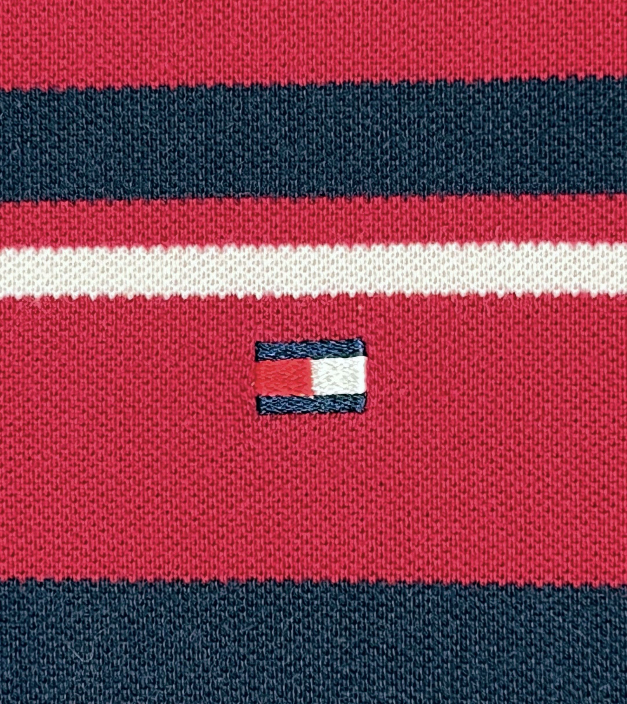 Tommy Hilfiger Tommy Hilfiger Y2K Striped Rugby Polo Shirt Long Sleeve Red Size US L / EU 52-54 / 3 - 10 Thumbnail