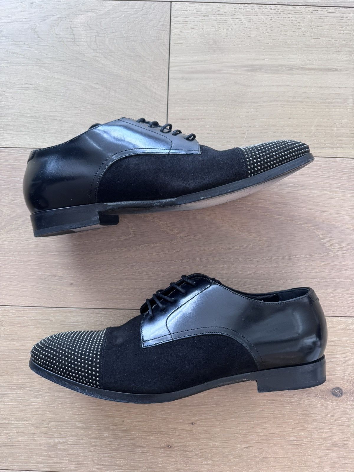 Jimmy Choo Jimmy Choo Studded Black Derby Shoe leather Suede Men US 11 Size US 11 / EU 44 - 1 Thumbnail