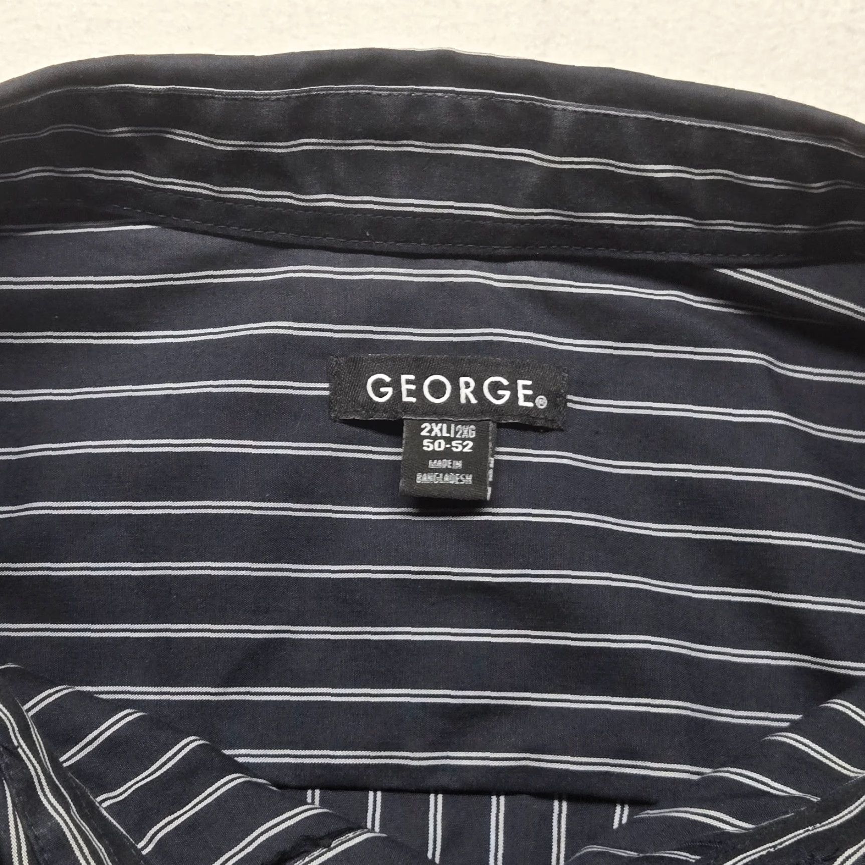George George Shirt Adult 2XL Black Plaid Button-Up Long Sleeve Cotton Blend Mens Size US XXL / EU 58 / 5 - 3 Thumbnail