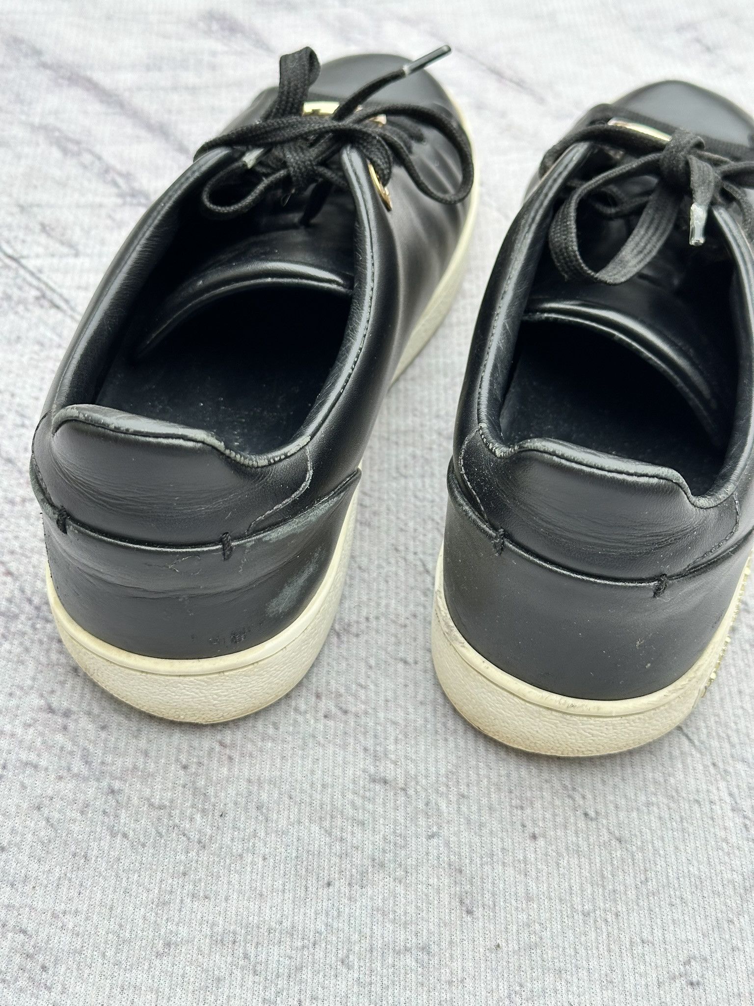 Louis Vuitton Louis Vuitton Frontrow Sneakers LV Metal Lace Logo Leather Size US 5.5 / IT 35.5 - 8 Thumbnail