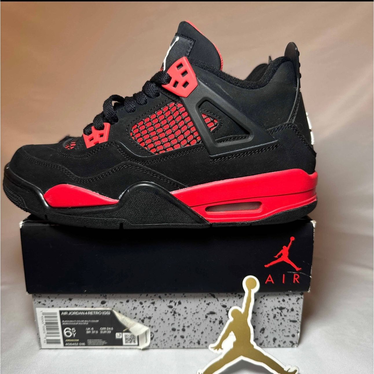 Jordan Brand × Nike Size 6.5 Nike Air Jordan 4 Retro GS Red Thunder Men's Shoes Size US 6.5 / EU 39-40 - 8 Thumbnail
