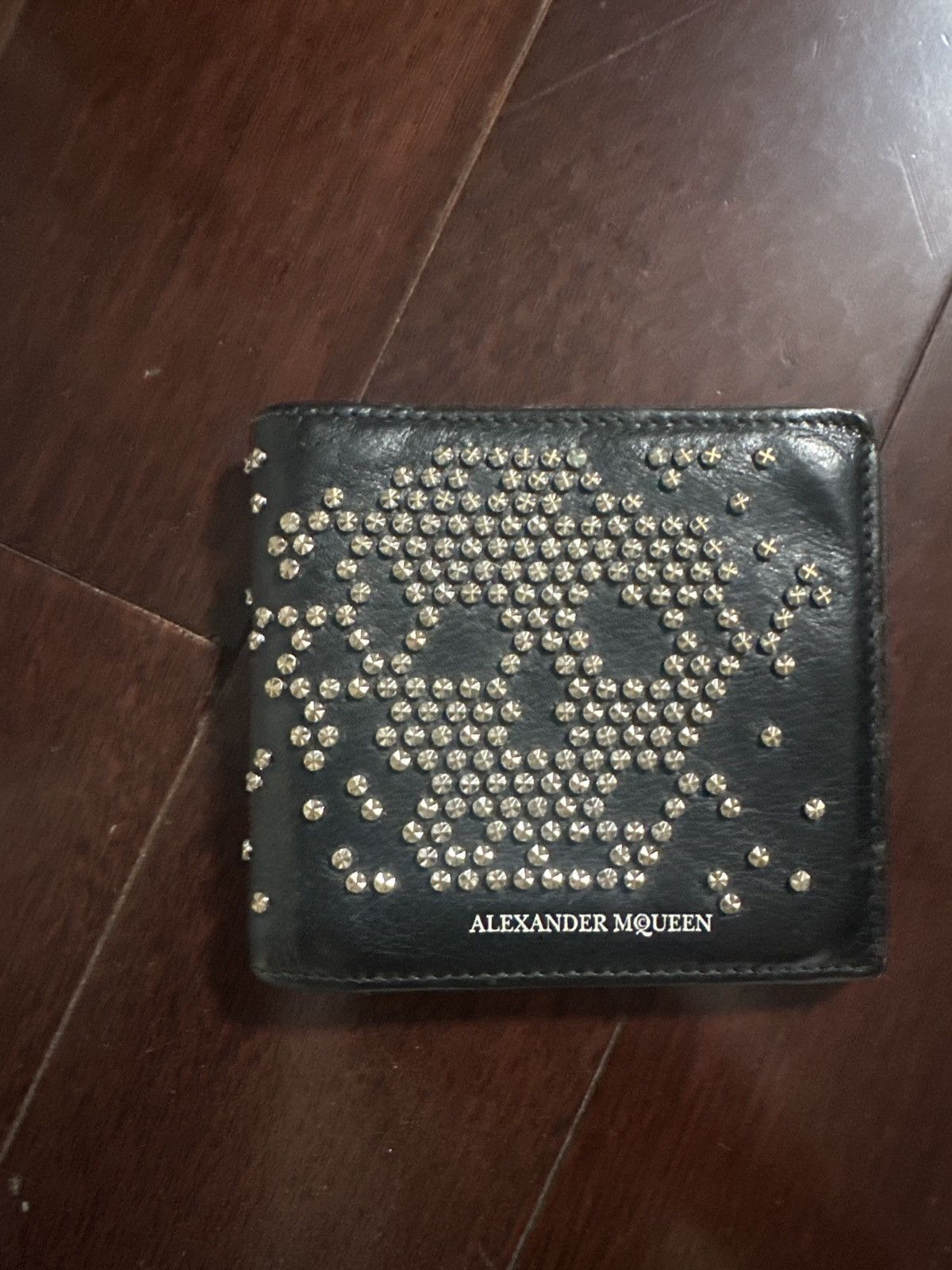 image of Alexander Mcqueen Studded Skull Wallet in Black, Men's